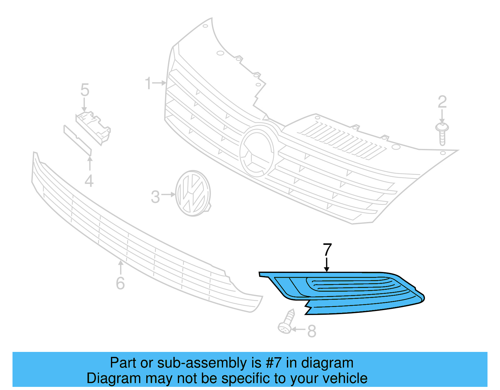 Outer Grille 3C8-854-661-041 - View 10