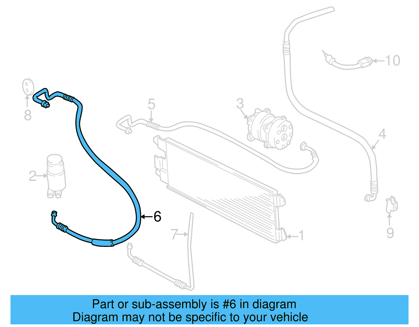 A/C Refrigerant Liquid Hose 7D1-820-739-C - View 2