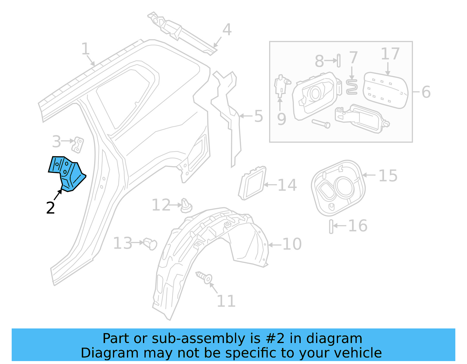 Quarter Panel Reinforcement 3CN-809-613 - View 7