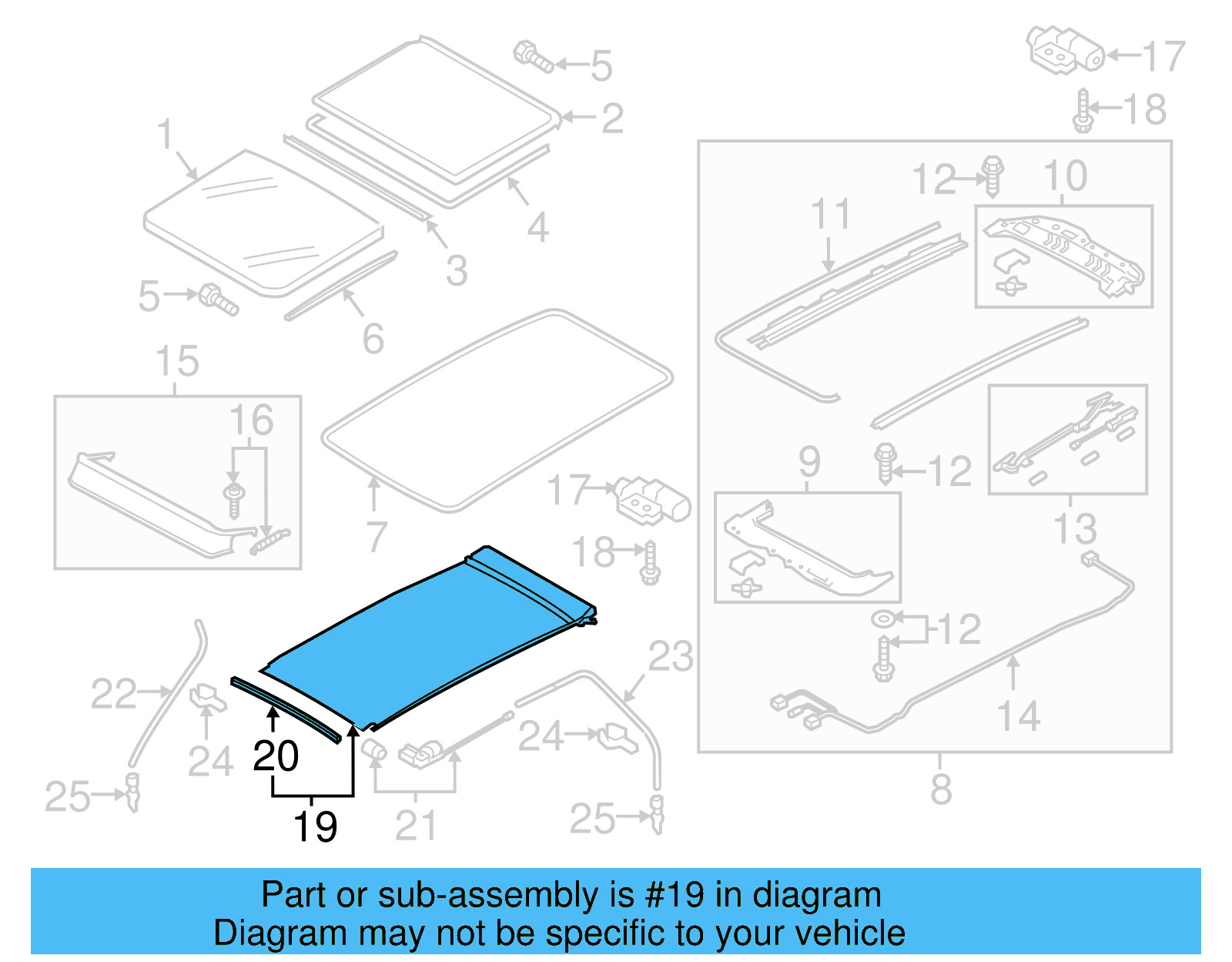 Sunshade 5G9-877-307-B-GC3 - View 5