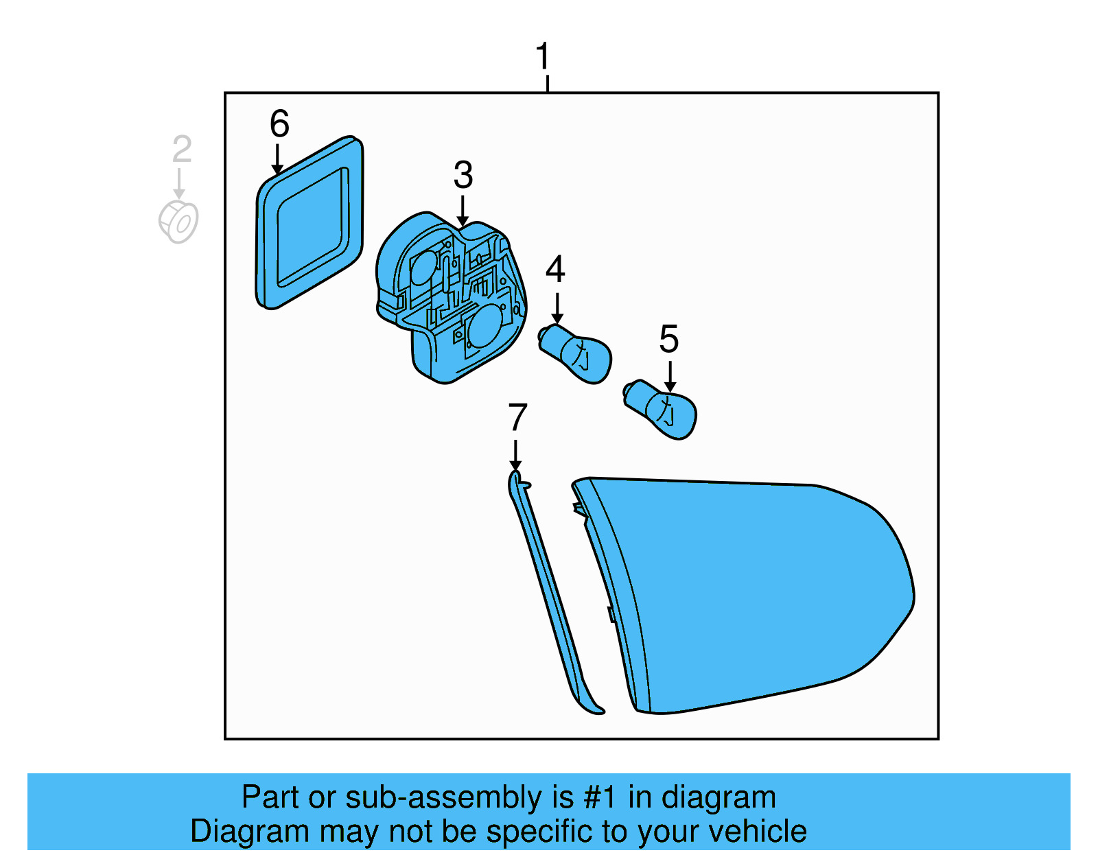 Backup Lamp Assembly 5K0-945-094-AA - View 3