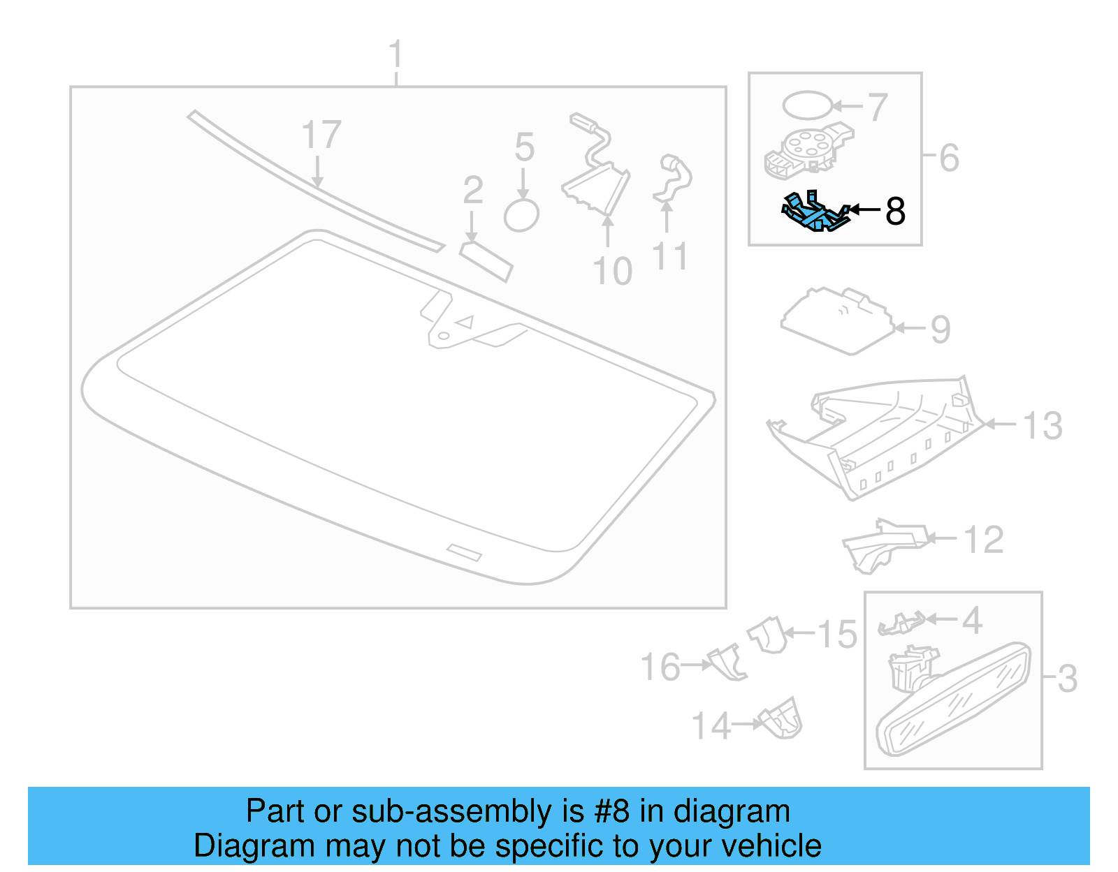 Rain Sensor Retainer 8U0-907-671 - View 22