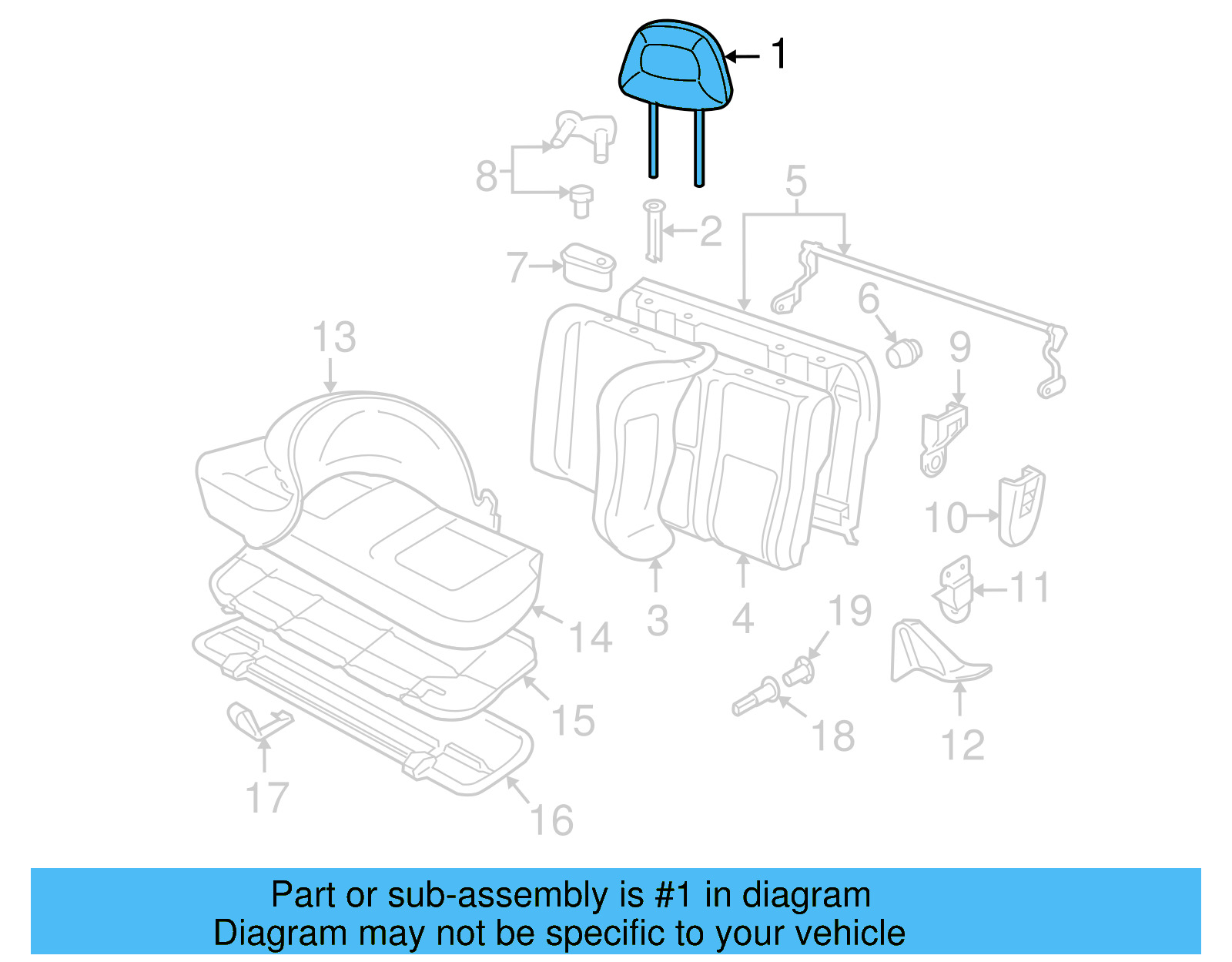 Headrest 1C0-885-901-AT-A64 - View 2