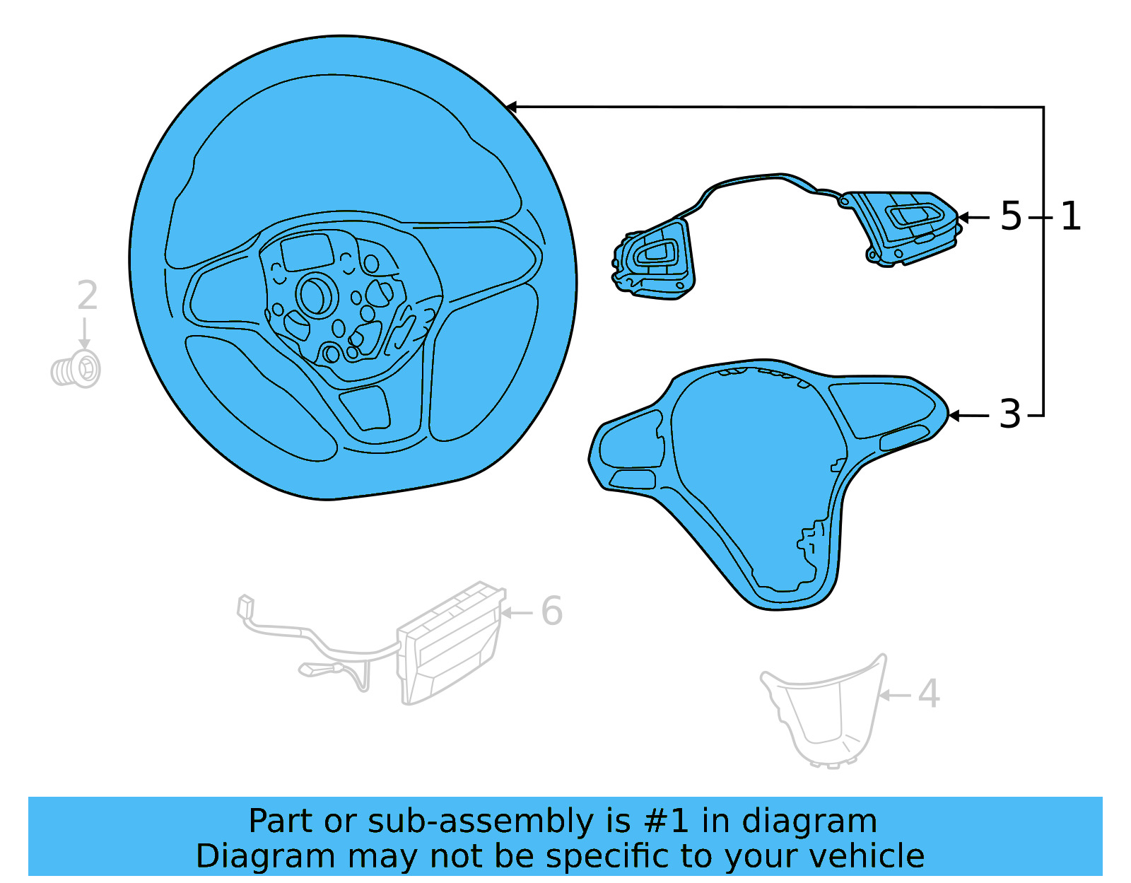 Steering Wheel 11K-419-089-K-YPG - View 2
