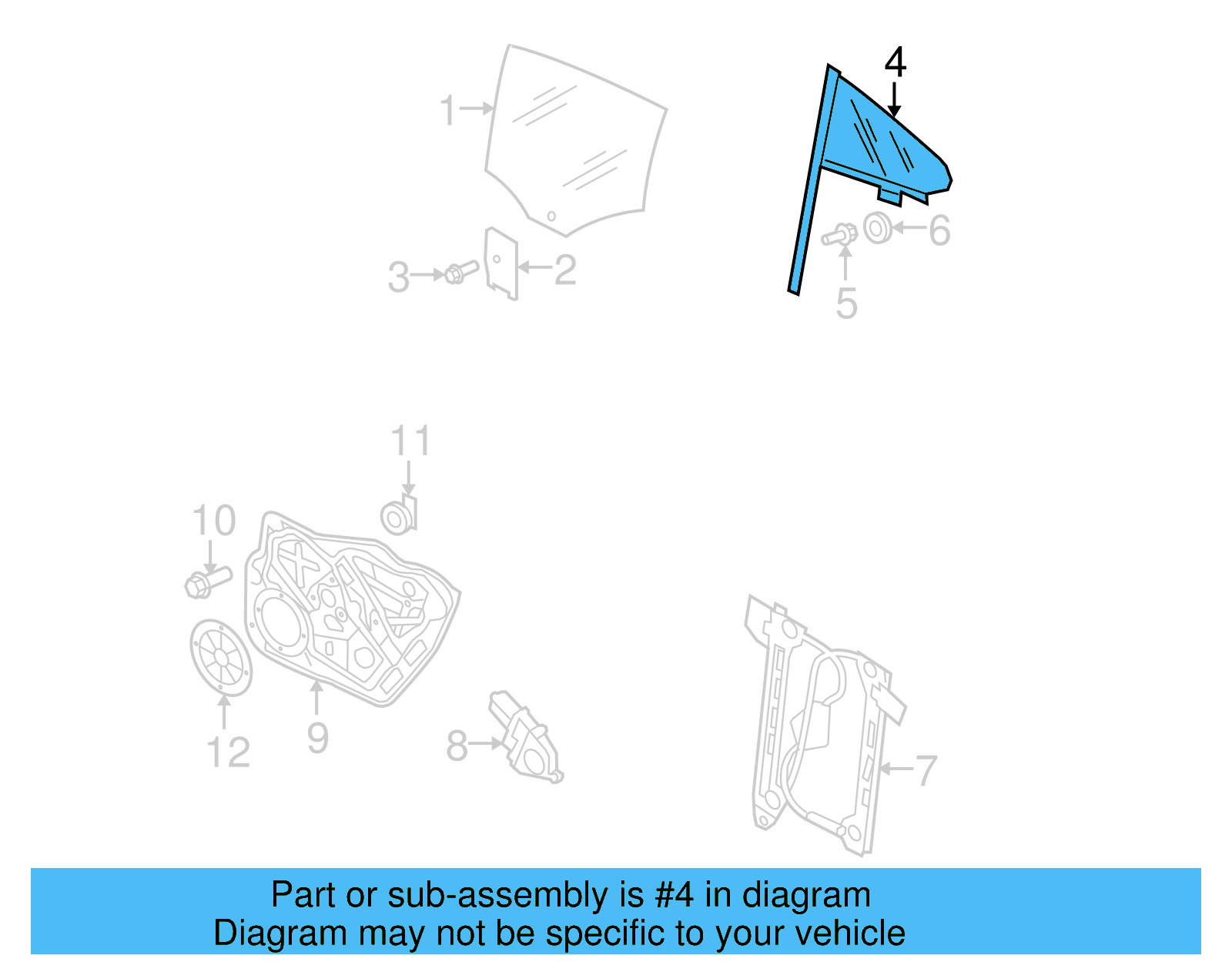 Fixed Glass 3C8-839-614-H - View 3
