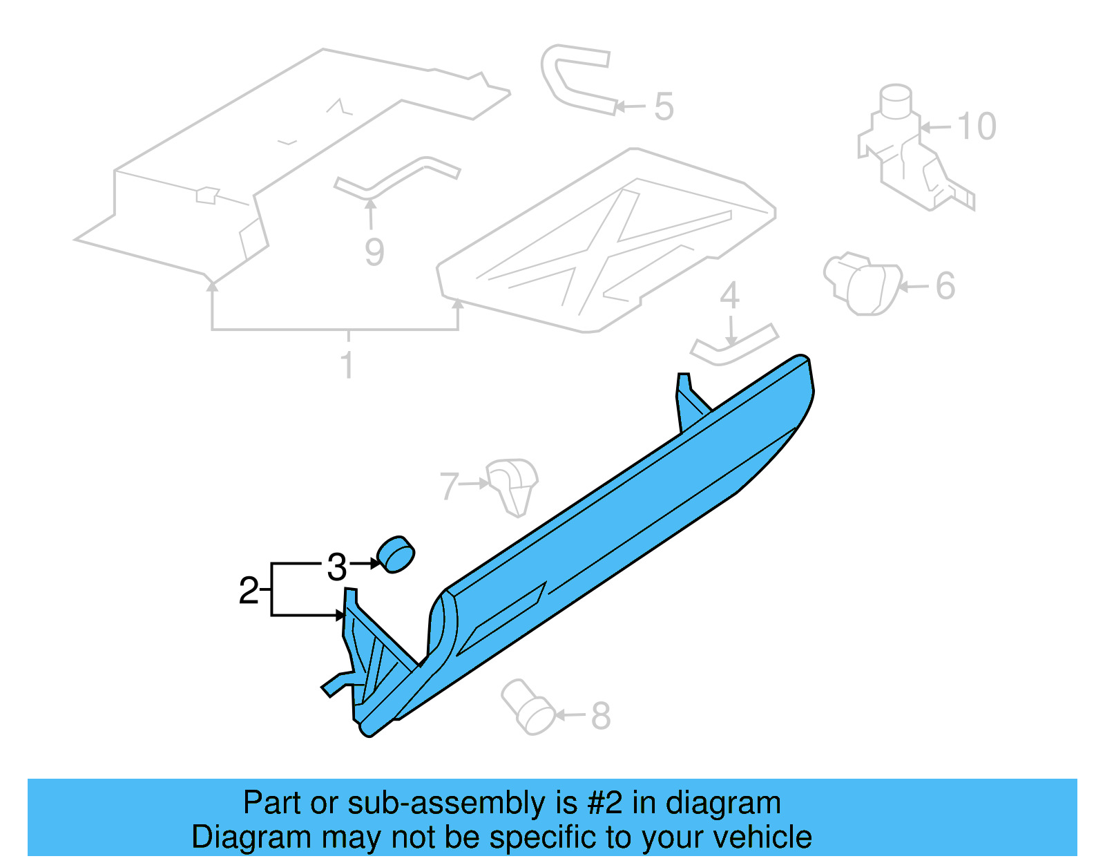Glove Box Door 7L6-857-101-P-7R3 - View 2