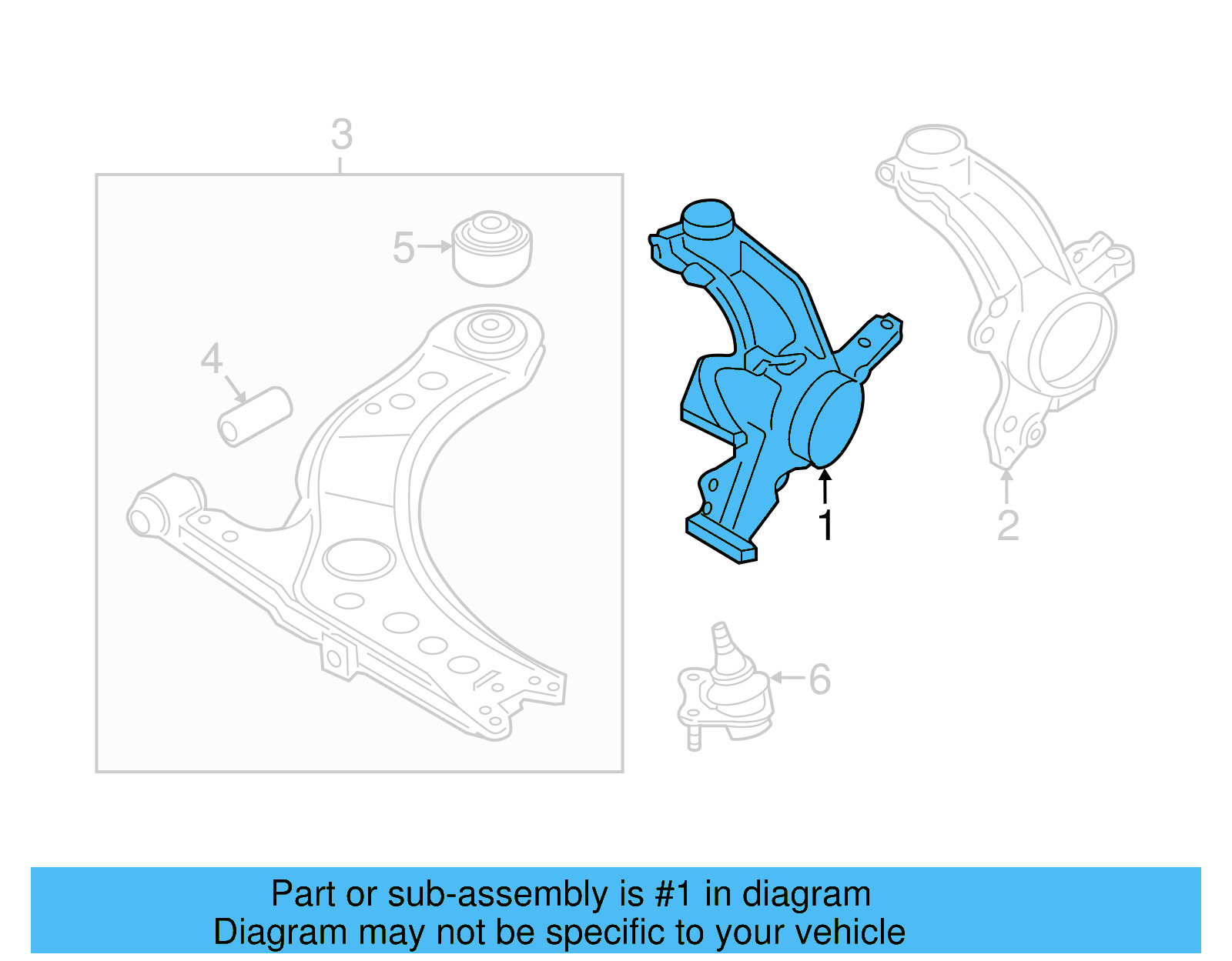Knuckle 5C0-407-256-A - View 4