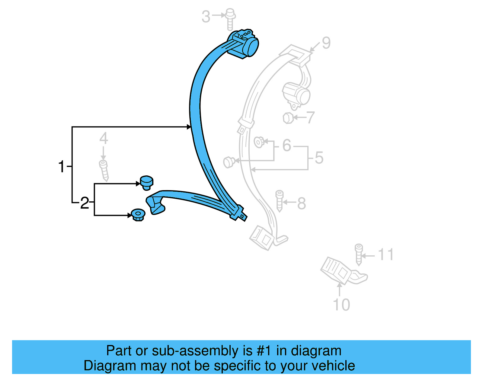 Lap & Shoulder Belt 1K6-857-805-AC-RAA - View 3