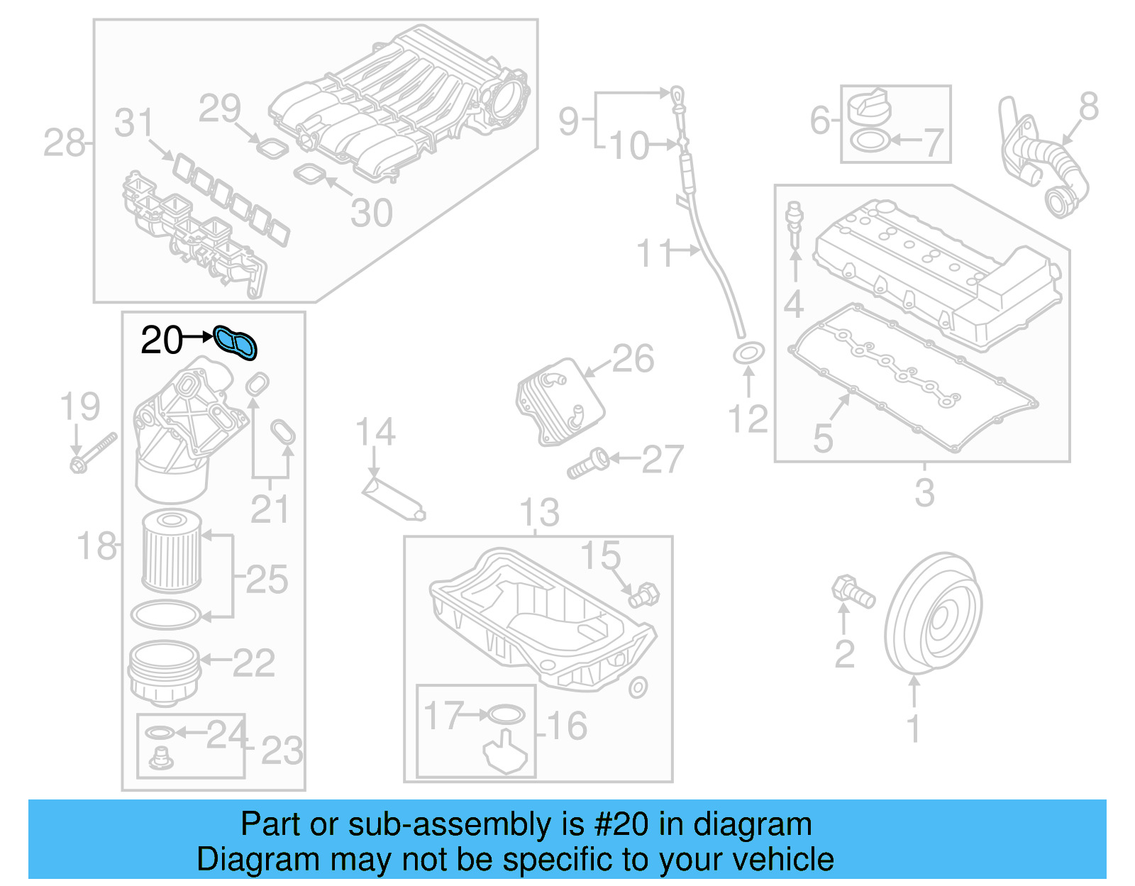 Oil Filter Housing Gasket 03H-115-441 - View 3