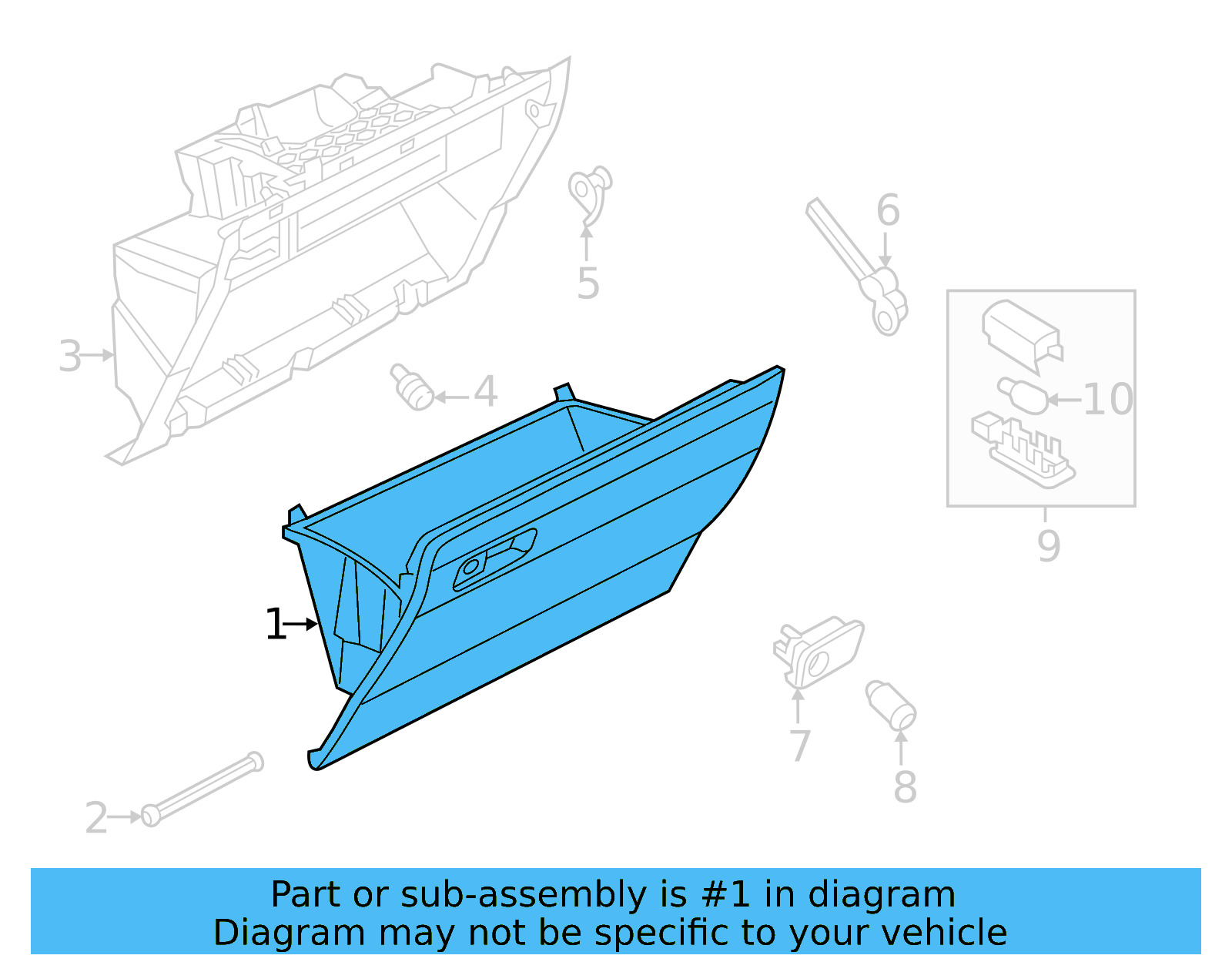 Glove Box Door 3CN-857-101-A-ZA2 - View 4