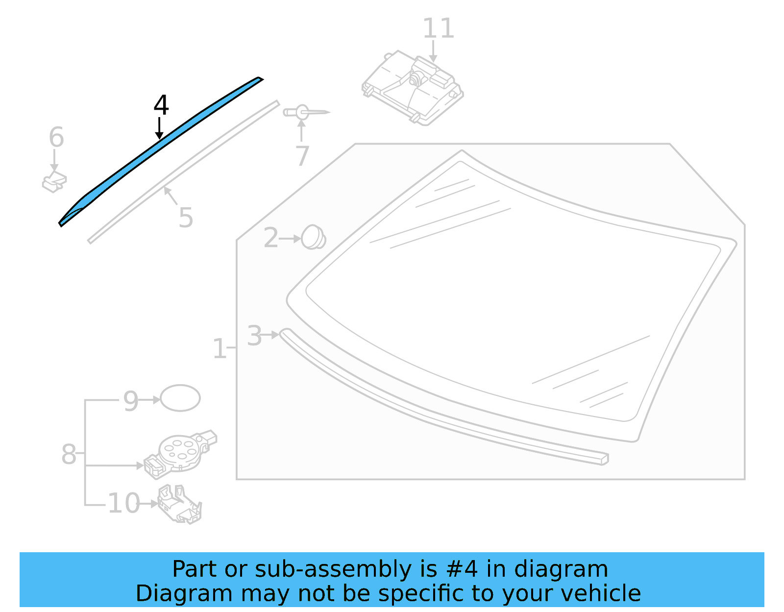Windshield Molding 17A-854-328-5AP - View 2