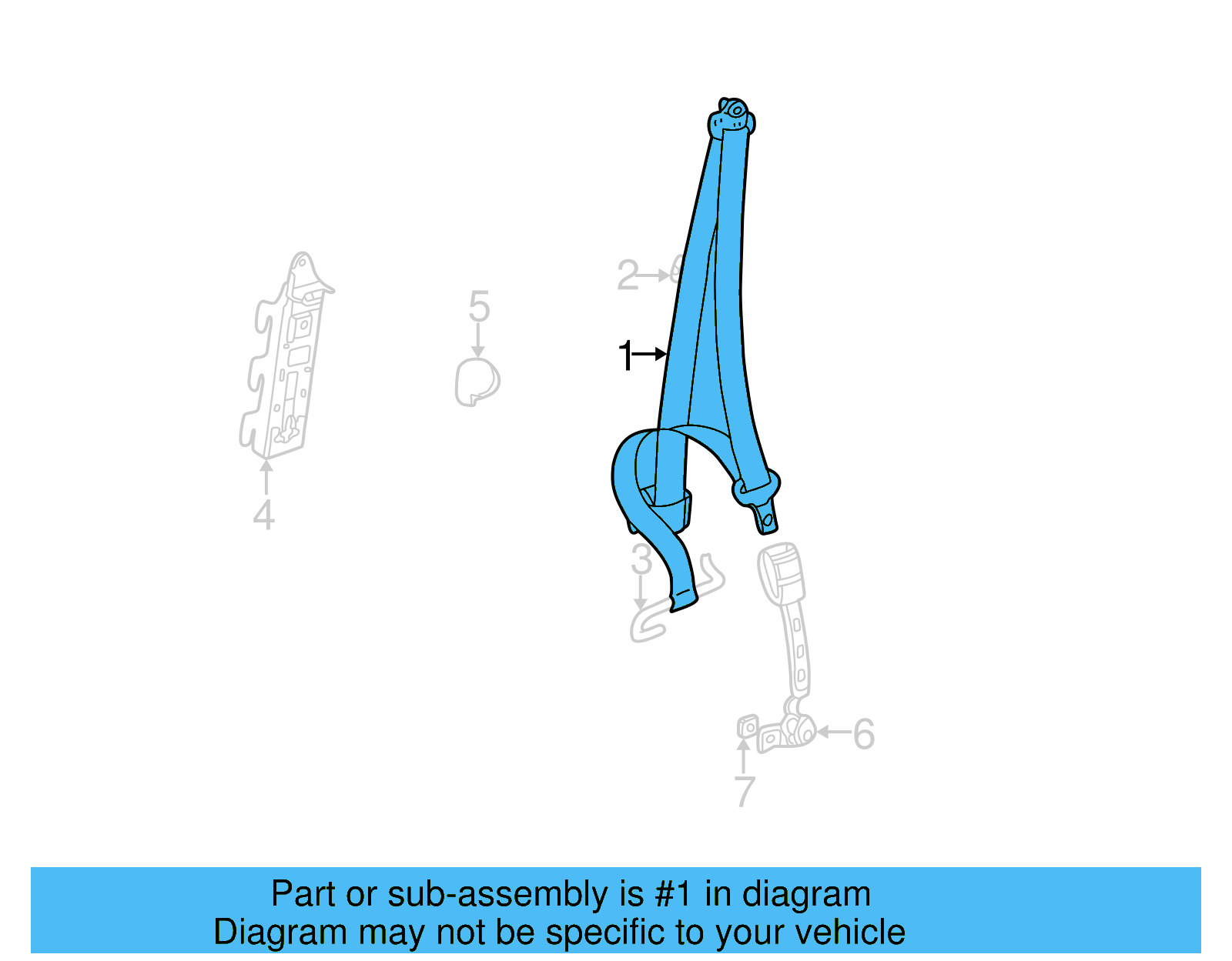 Lap & Shoulder Belt 1C1-857-706-M-UCR - View 2