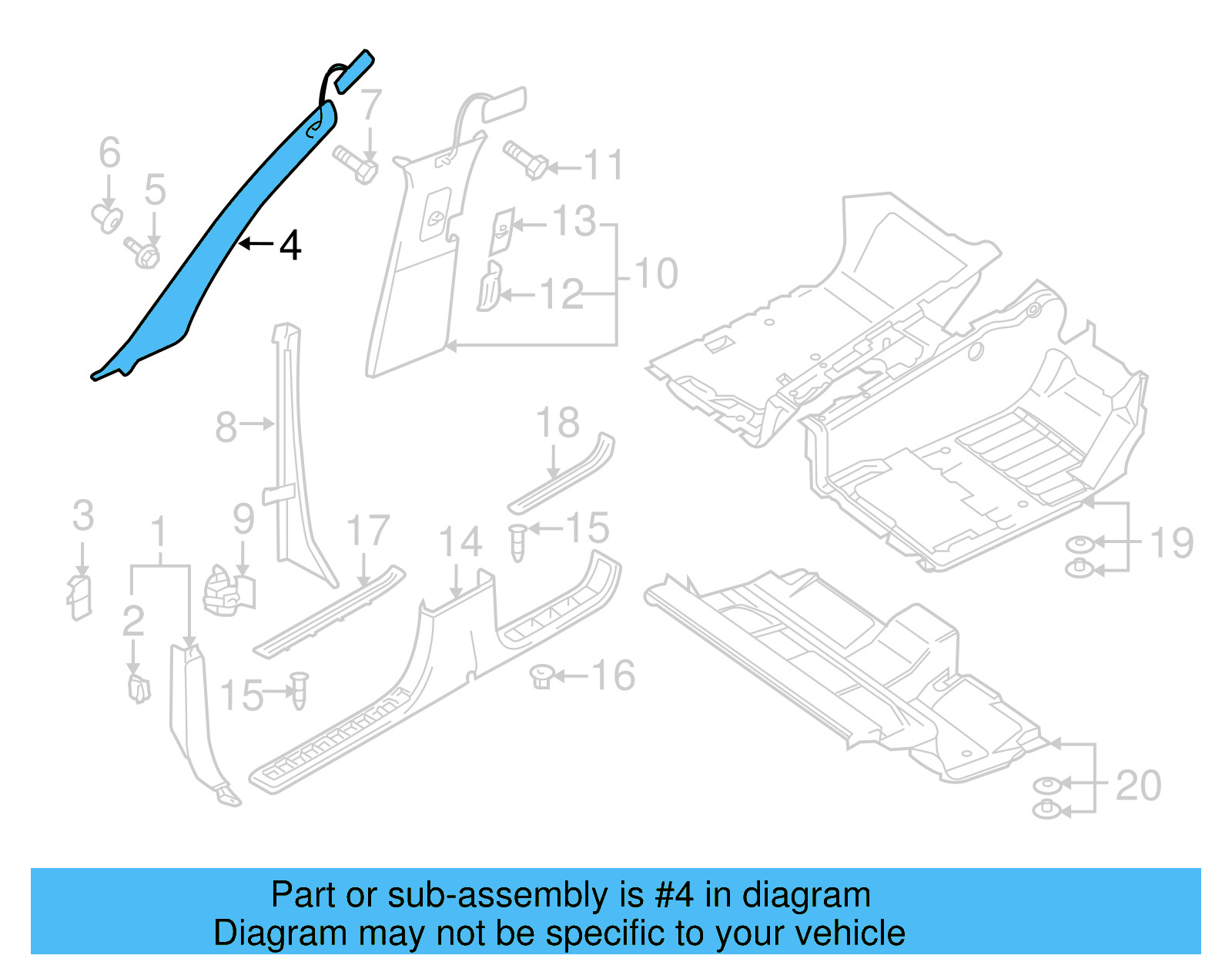 Windshield Pillar Trim 7L6-867-234-BB-3S3 - View 5