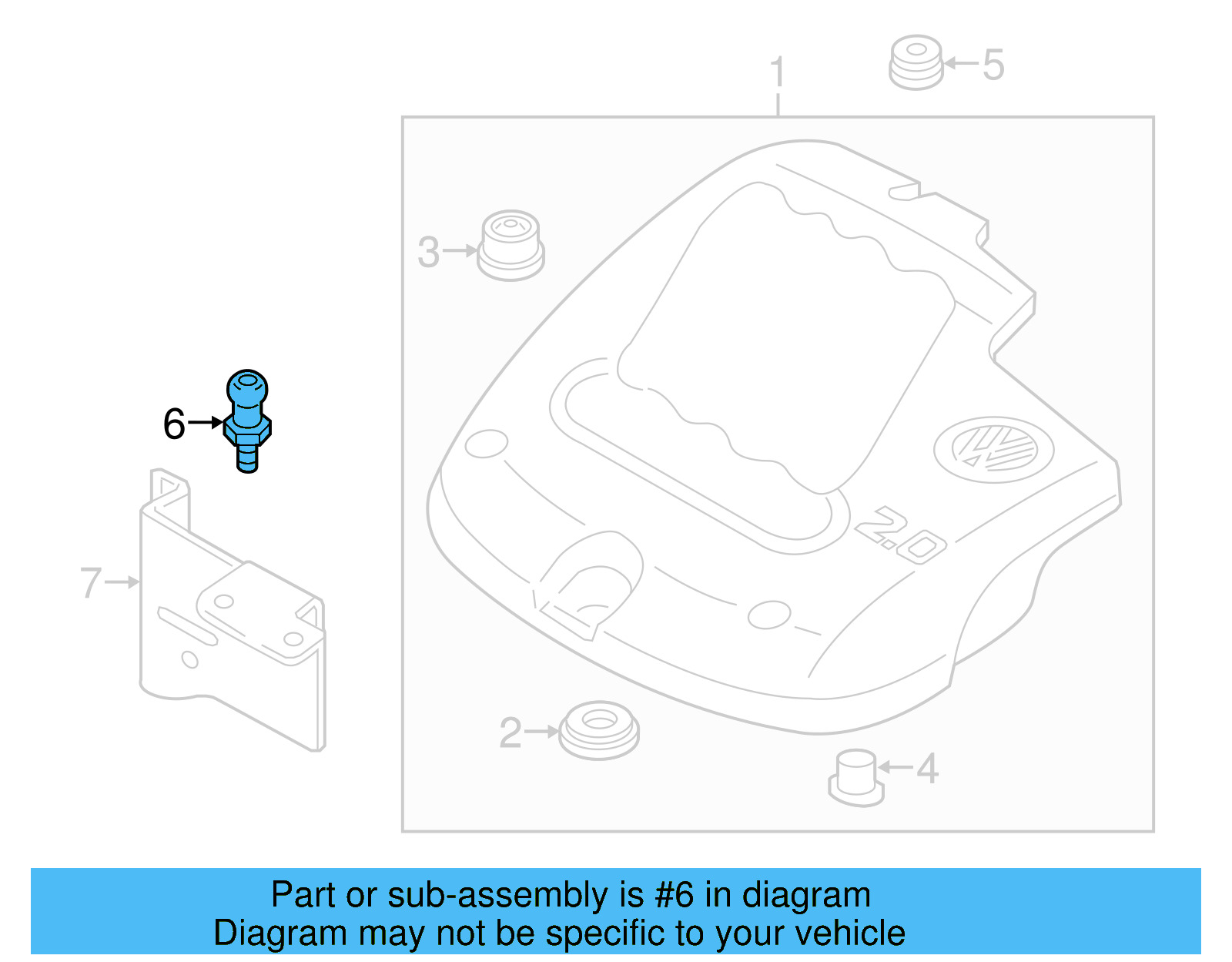 Engine Cover Stud 06A-103-951-A - View 4