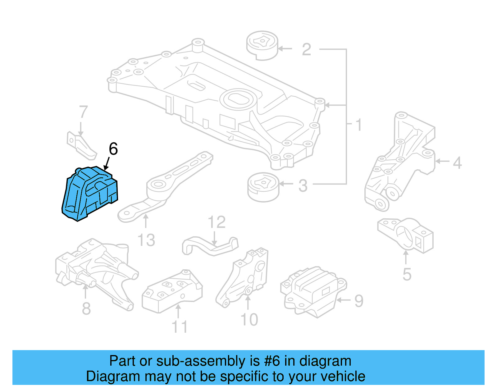 Motor Mount 1K0-199-262-BA - View 8