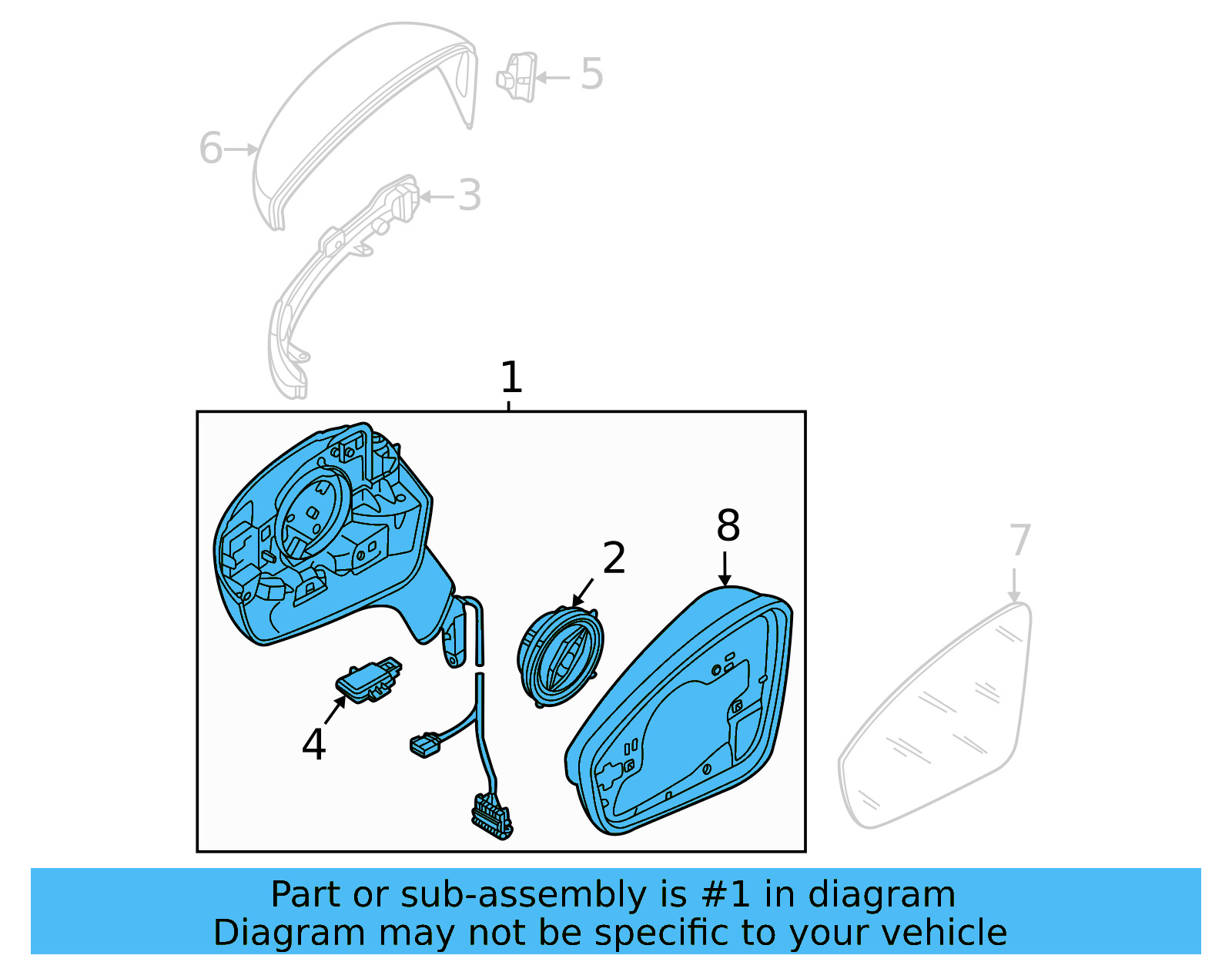 Mirror Assembly 11B-857-508-AL-9B9 - View 4