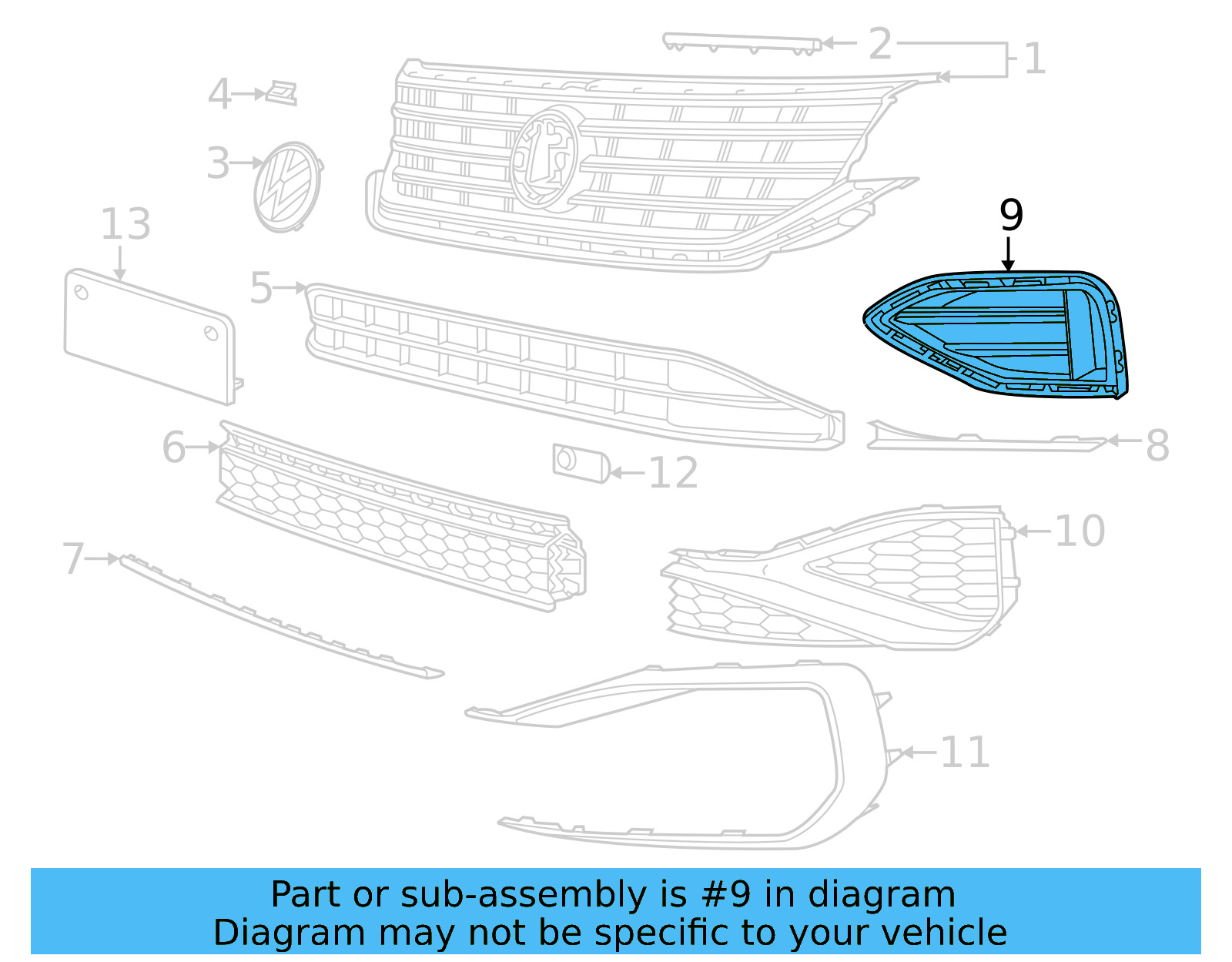Trim Cover 561-853-211-A-9B9 - View 4