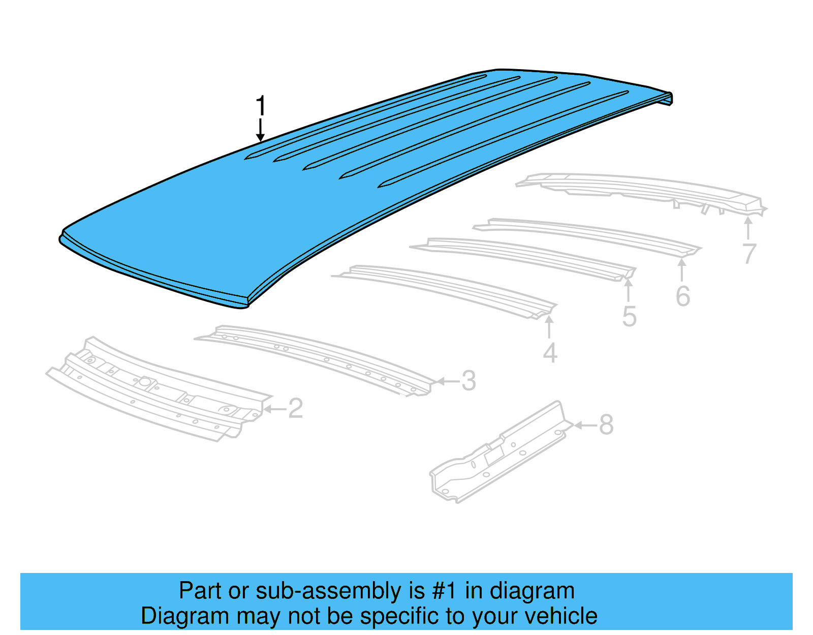 Roof Panel 7B0-817-101 - View 2