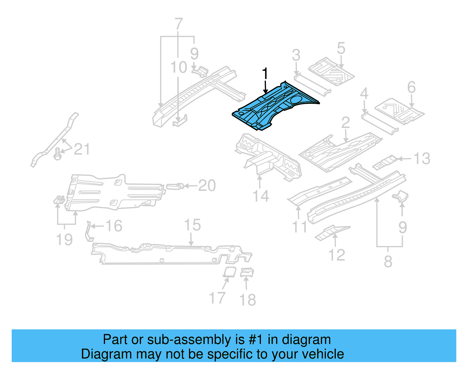 Floor Pan 7L0802016E - View 3