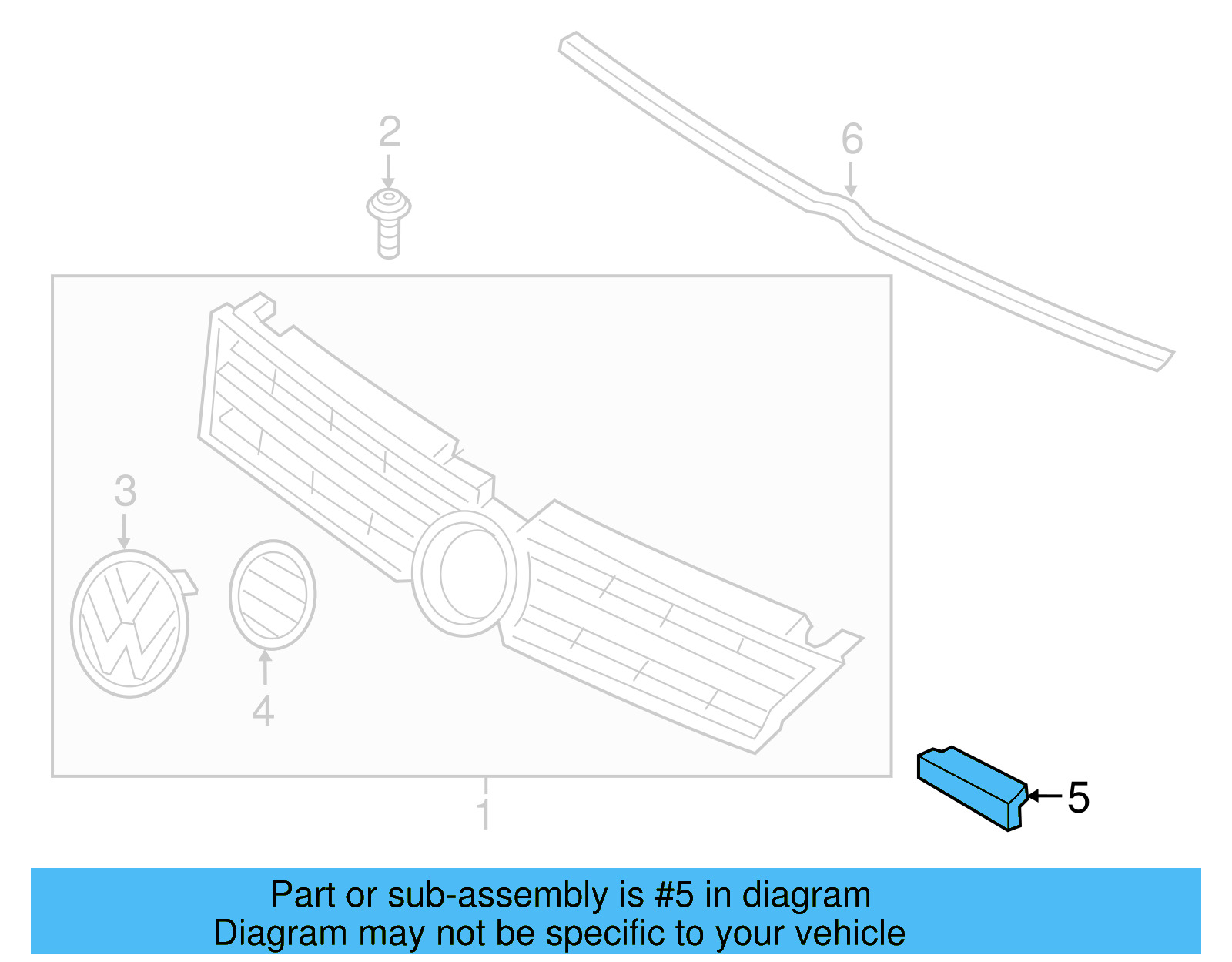 Grille Emblem 7P6-853-948-C-FXC - View 2