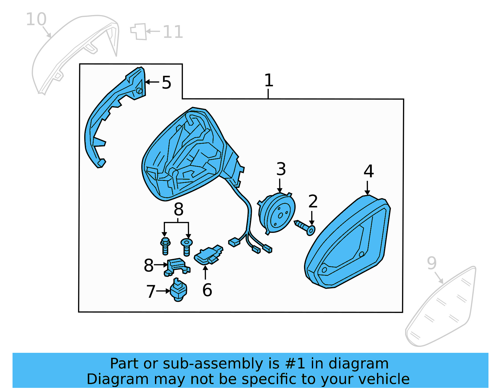 Mirror Housing 3G8-857-508-FP-9B9 - View 3