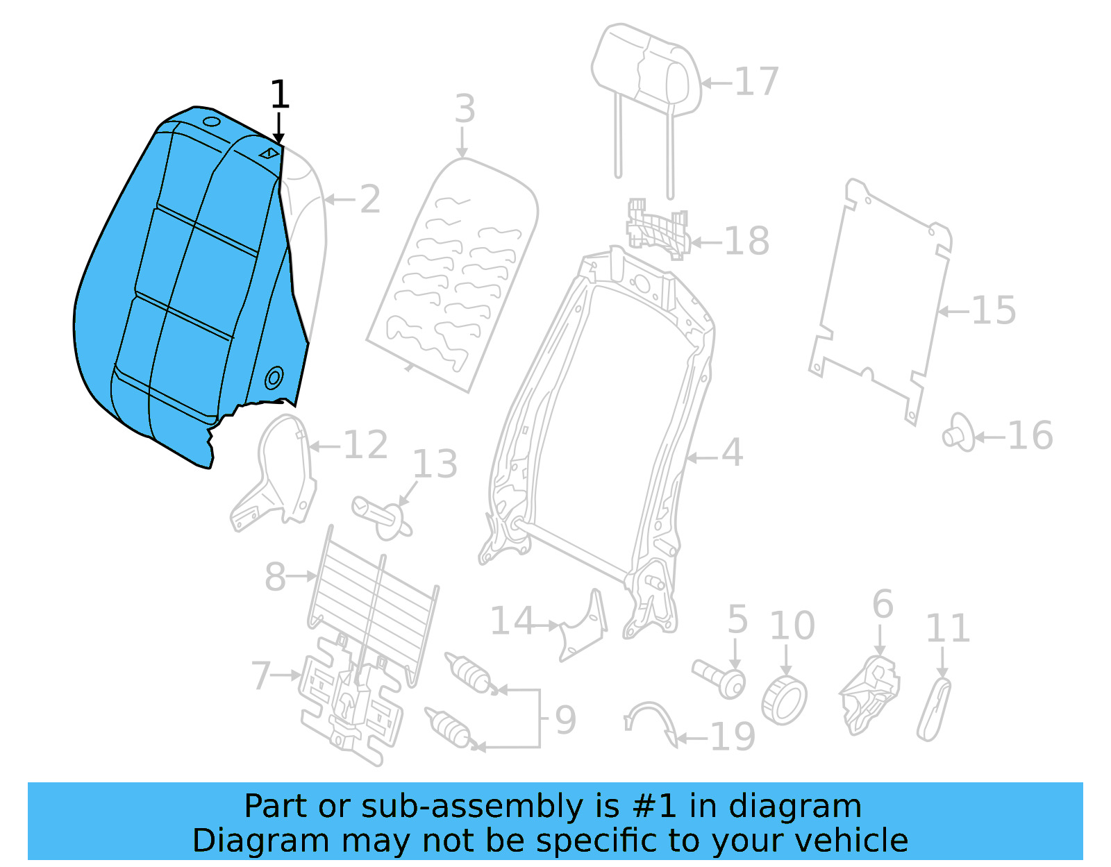 Seat Back Cover 5NN-881-805-AN-KKV - View 4