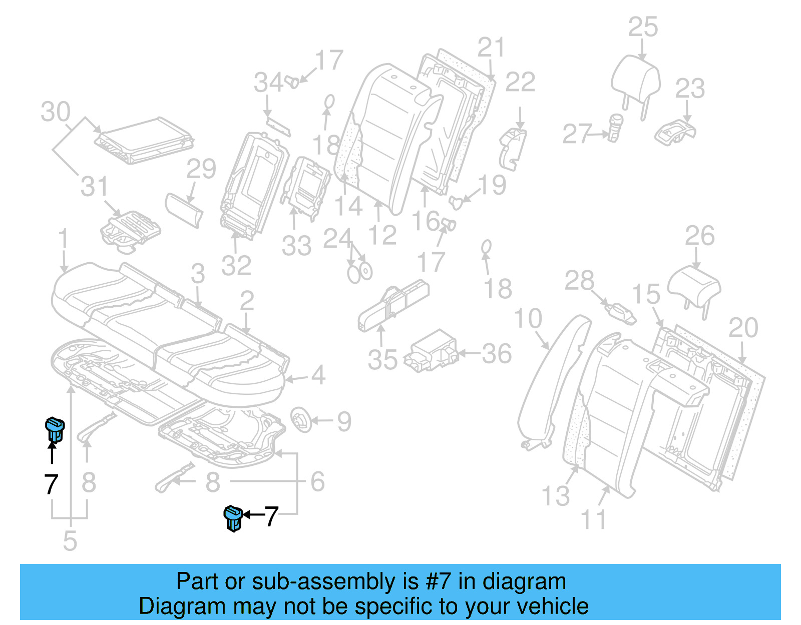 Seat Frame Clip 3C9-885-313 - View 4