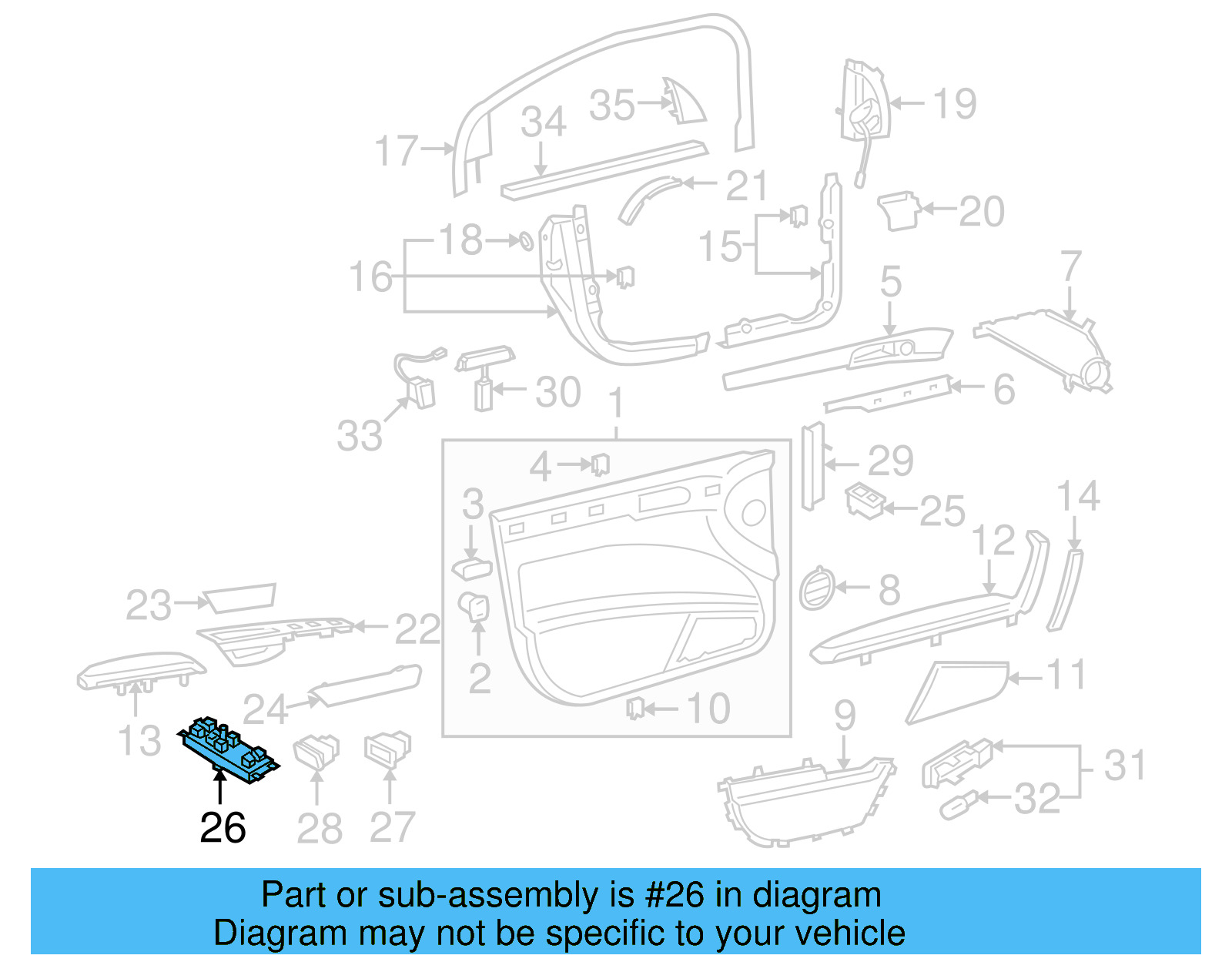 Window Switch 3D1-959-857-B-5W8 - View 4