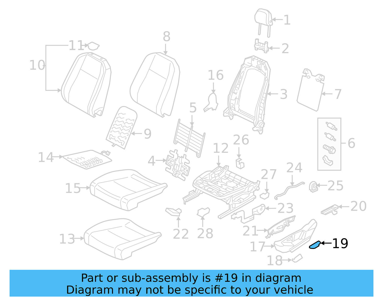 Recline Handle 5C6-881-606-C-82V - View 4