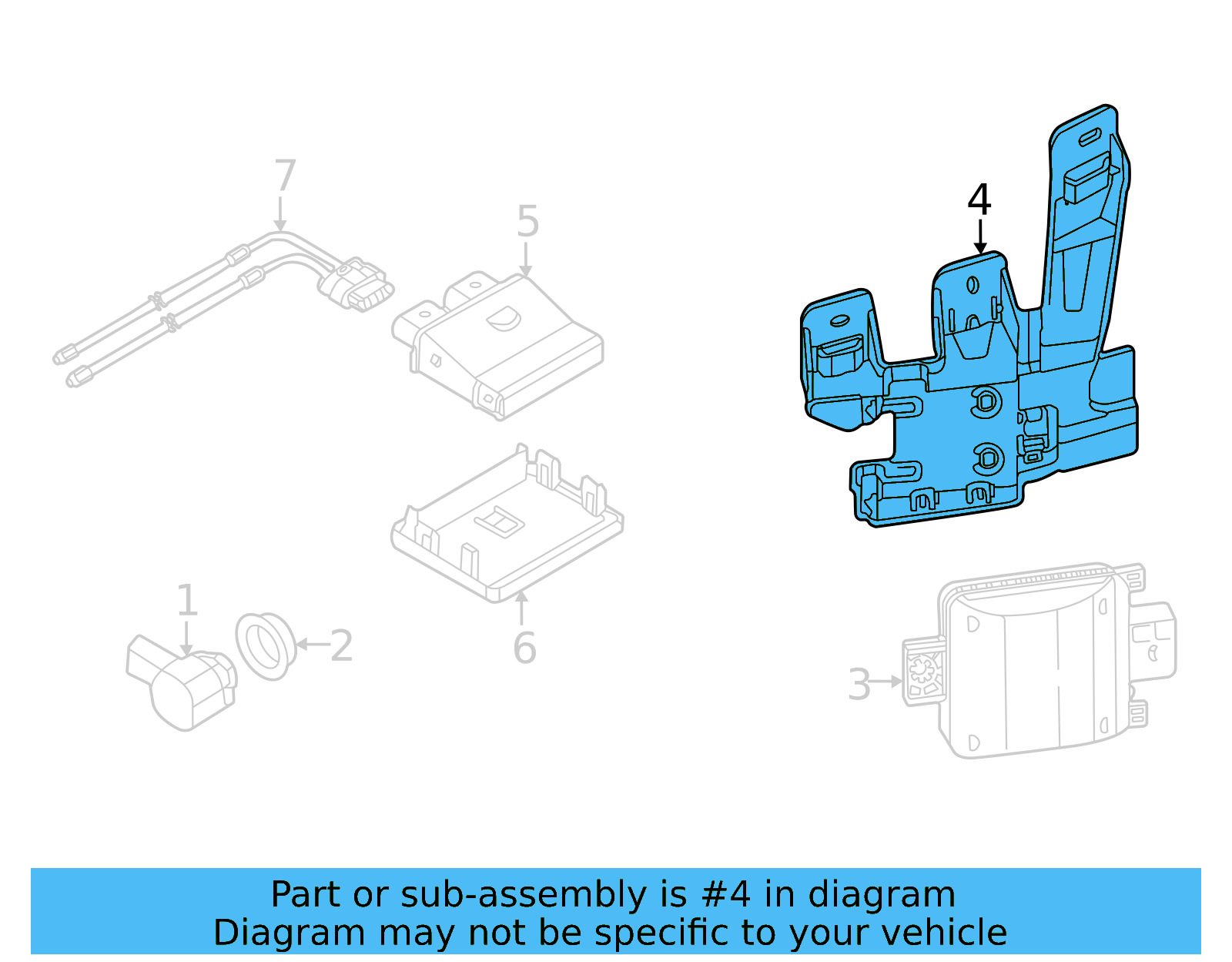 Blind Spot Radar Mount Bracket 11A-907-456 - View 6
