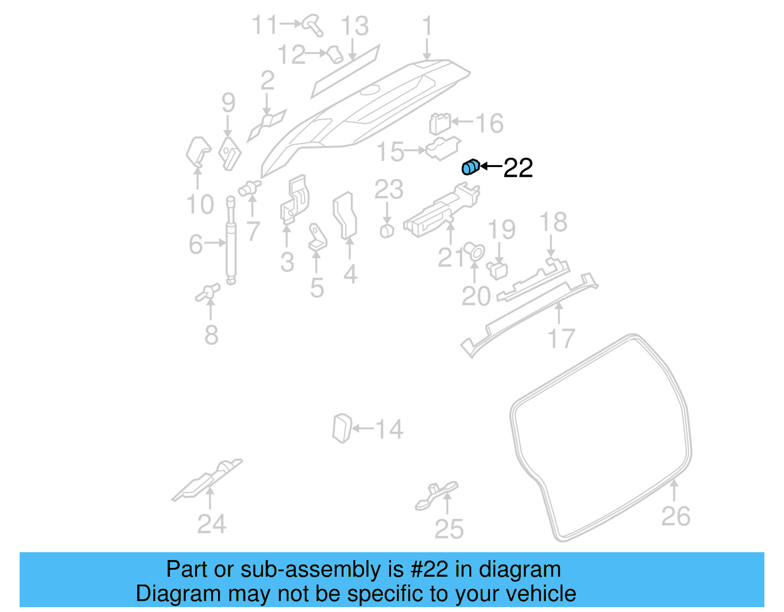 Opener Assembly Gasket 3C9-827-157-A - View 4