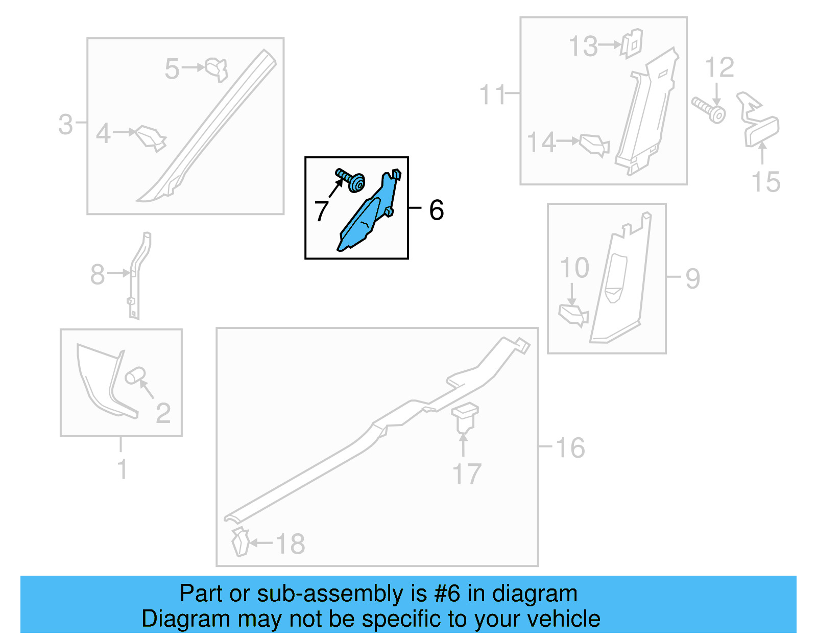 Pillar Trim 5G0-868-143-B-82V - View 7