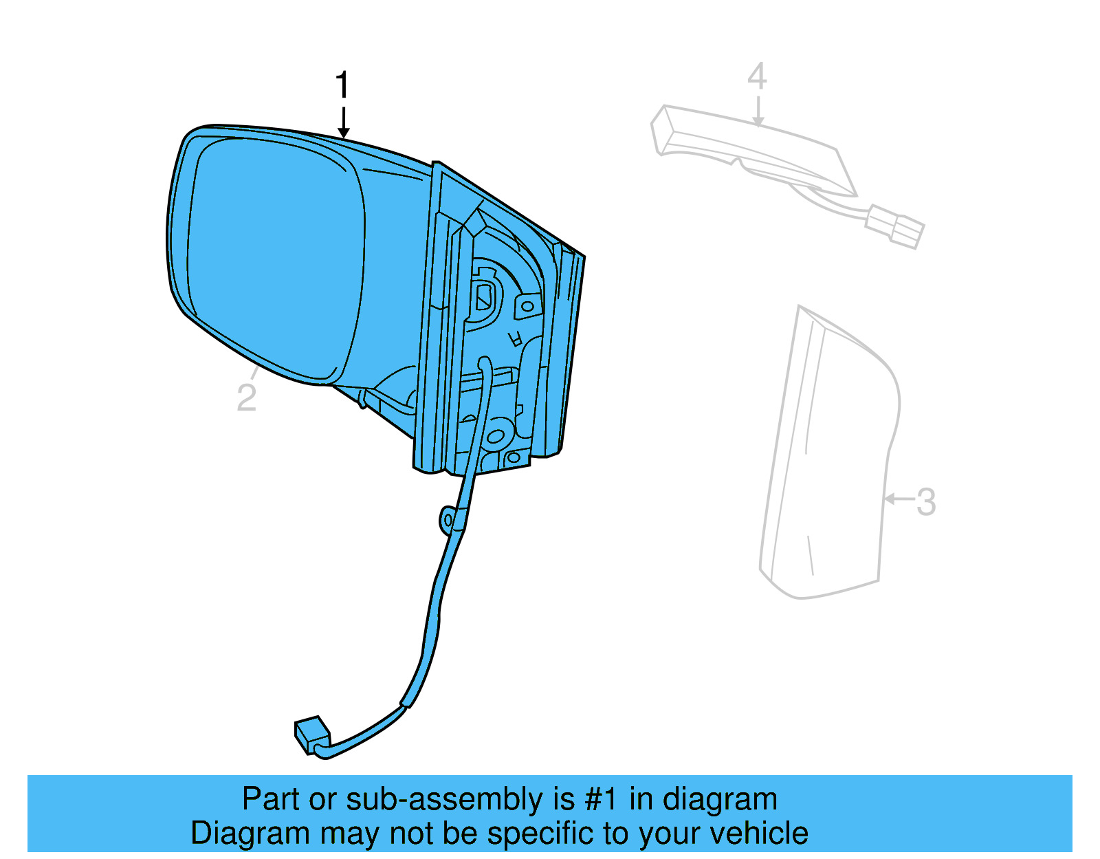 Mirror Assembly 7B0857502HXX0 - View 3