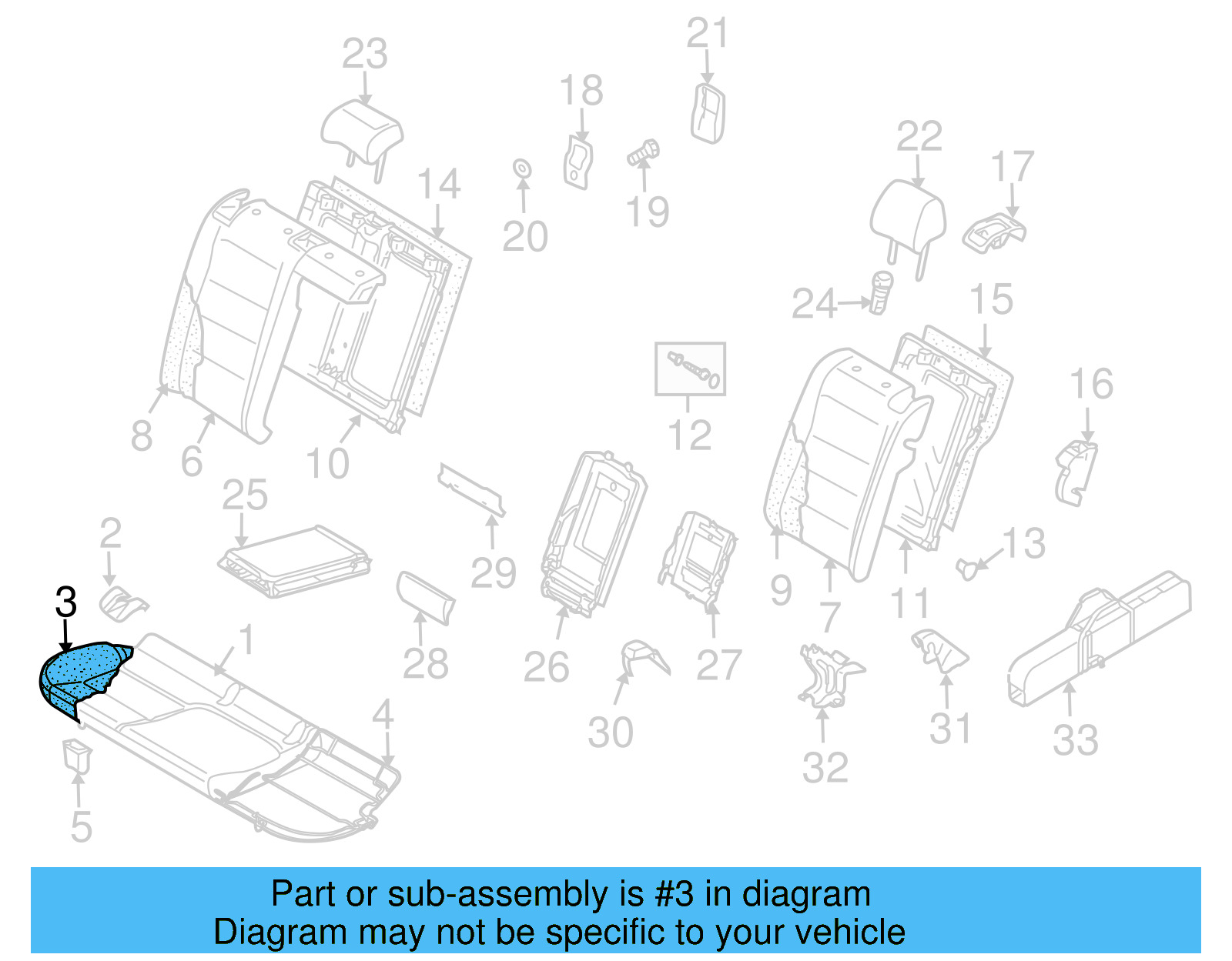 Seat Cushion Pad 1K0-885-375-CF - View 6
