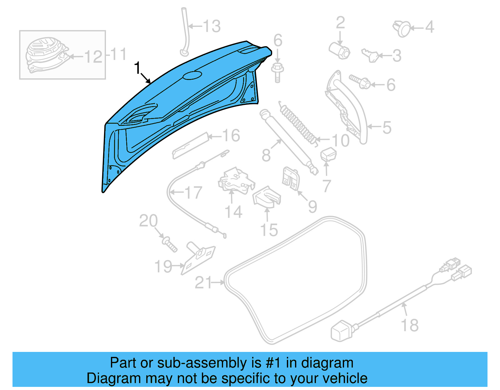 Trunk Lid 3C8-827-025-D - View 4