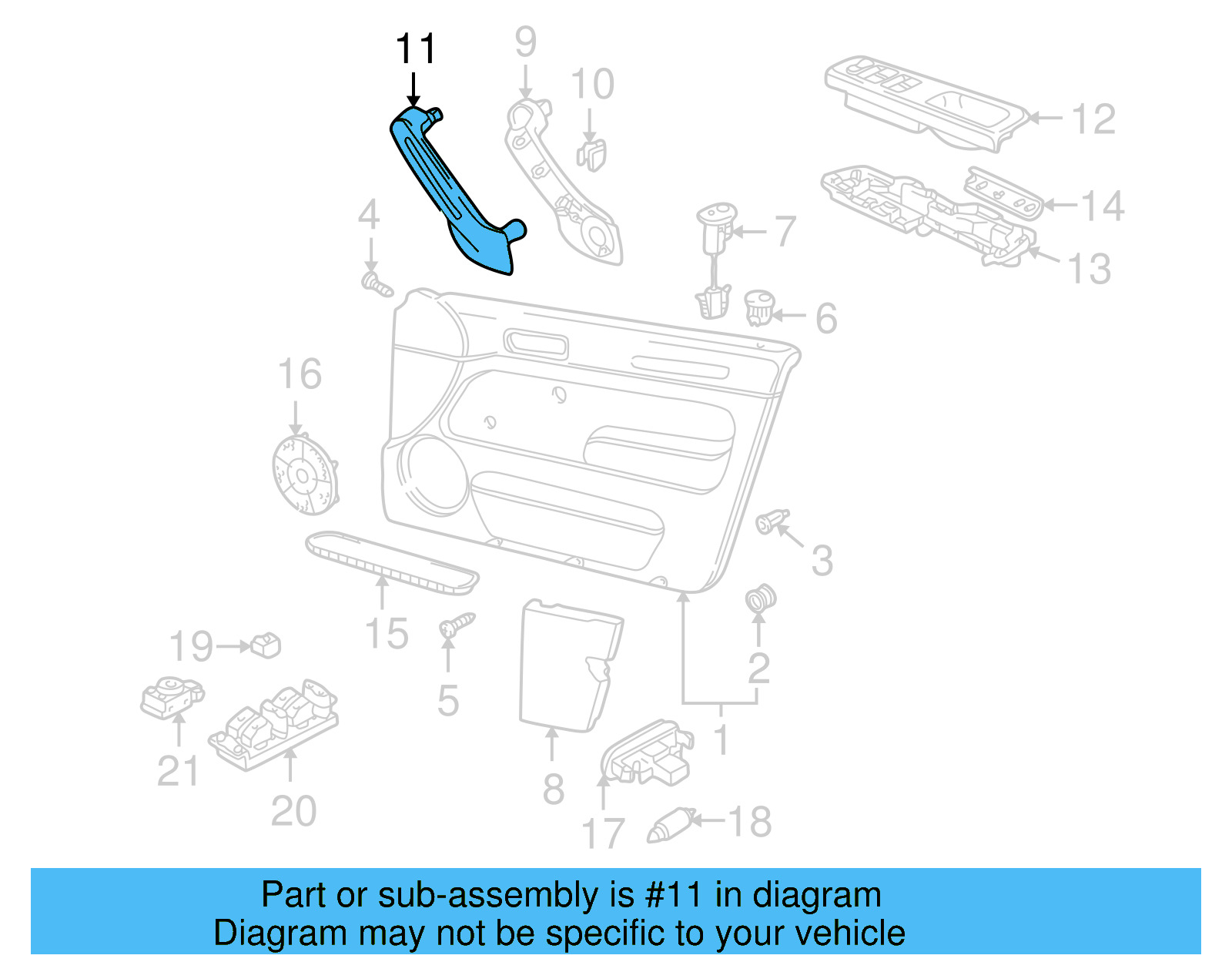 Interior Door Pull Handle 1J0-867-171-D-7DE - View 10