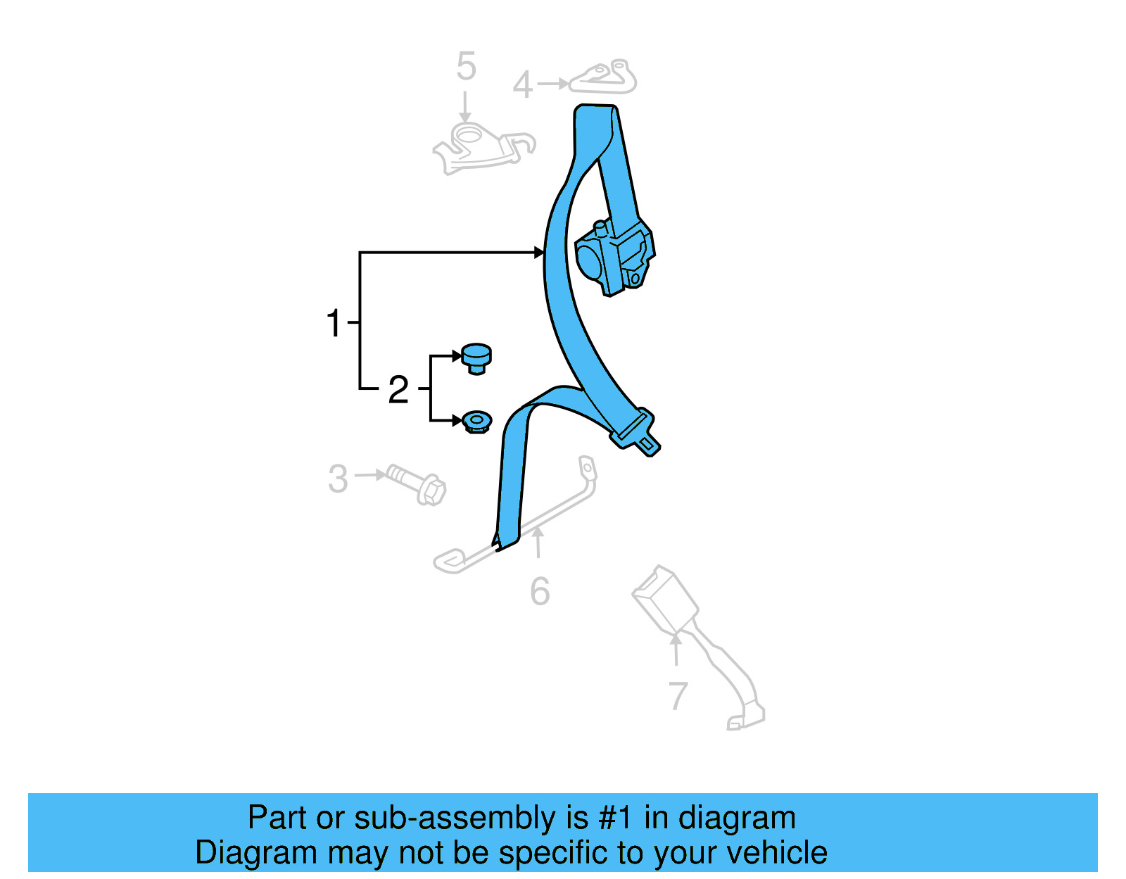 Lap & Shoulder Belt 1Q1-857-705-F-RAA - View 2