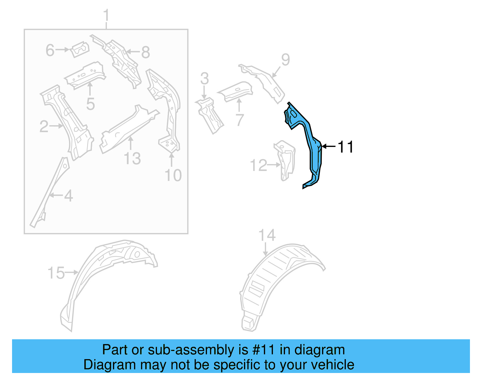Lower Pillar Lower Reinforced 7P6-809-696 - View 2