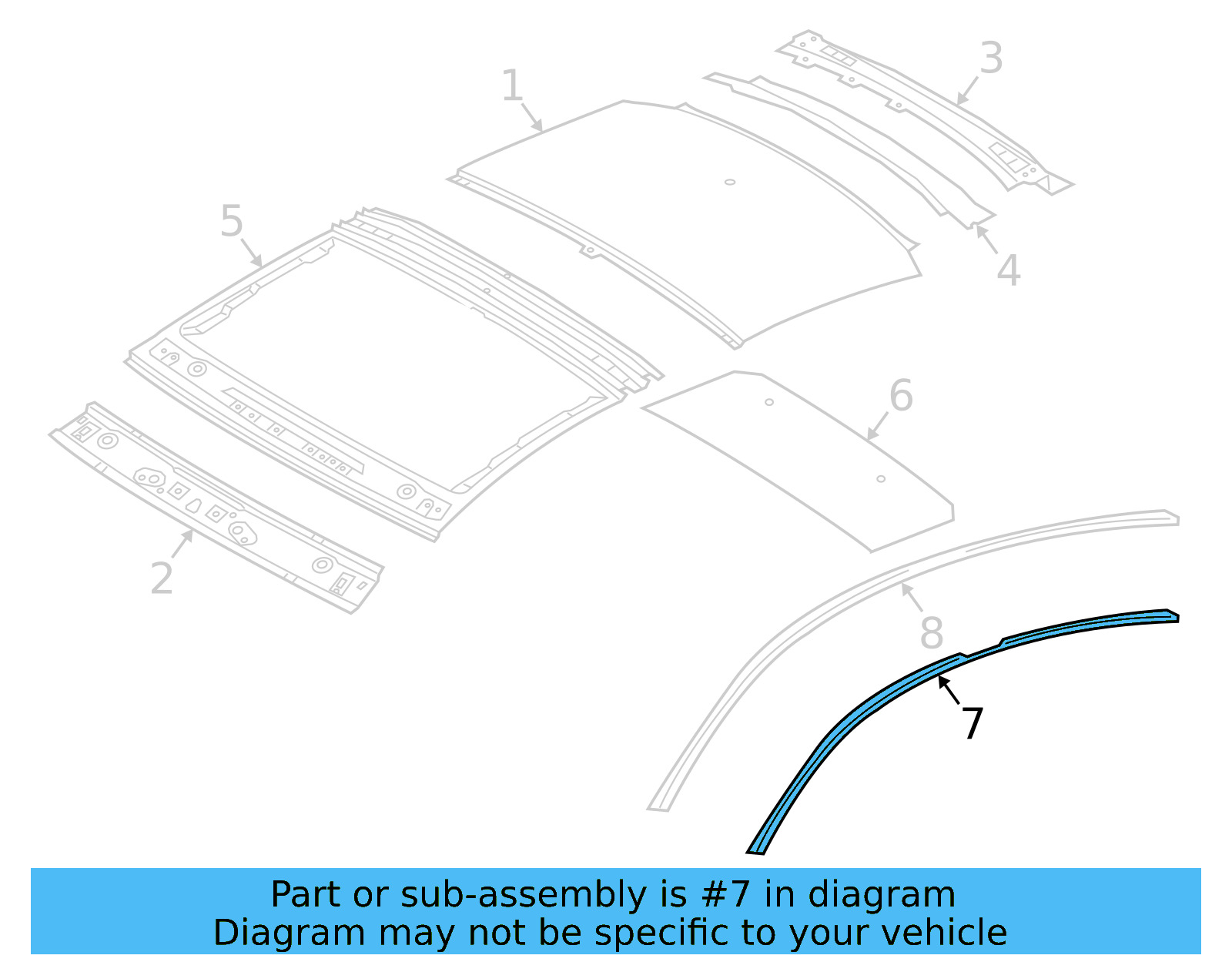 Roof Molding 3G8-854-544-D - View 6