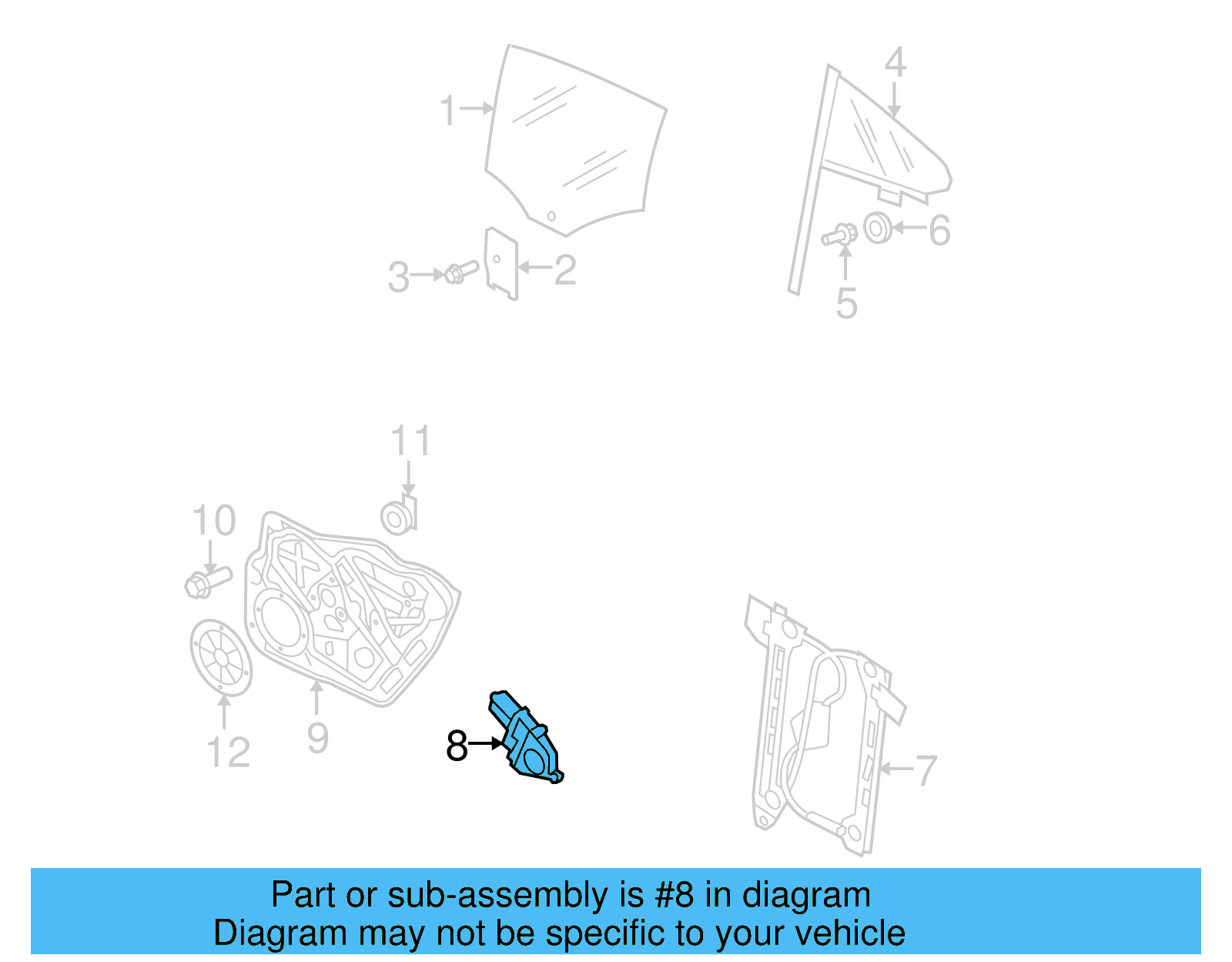 Window Motor 3C8-959-703-D-VW3 - View 3