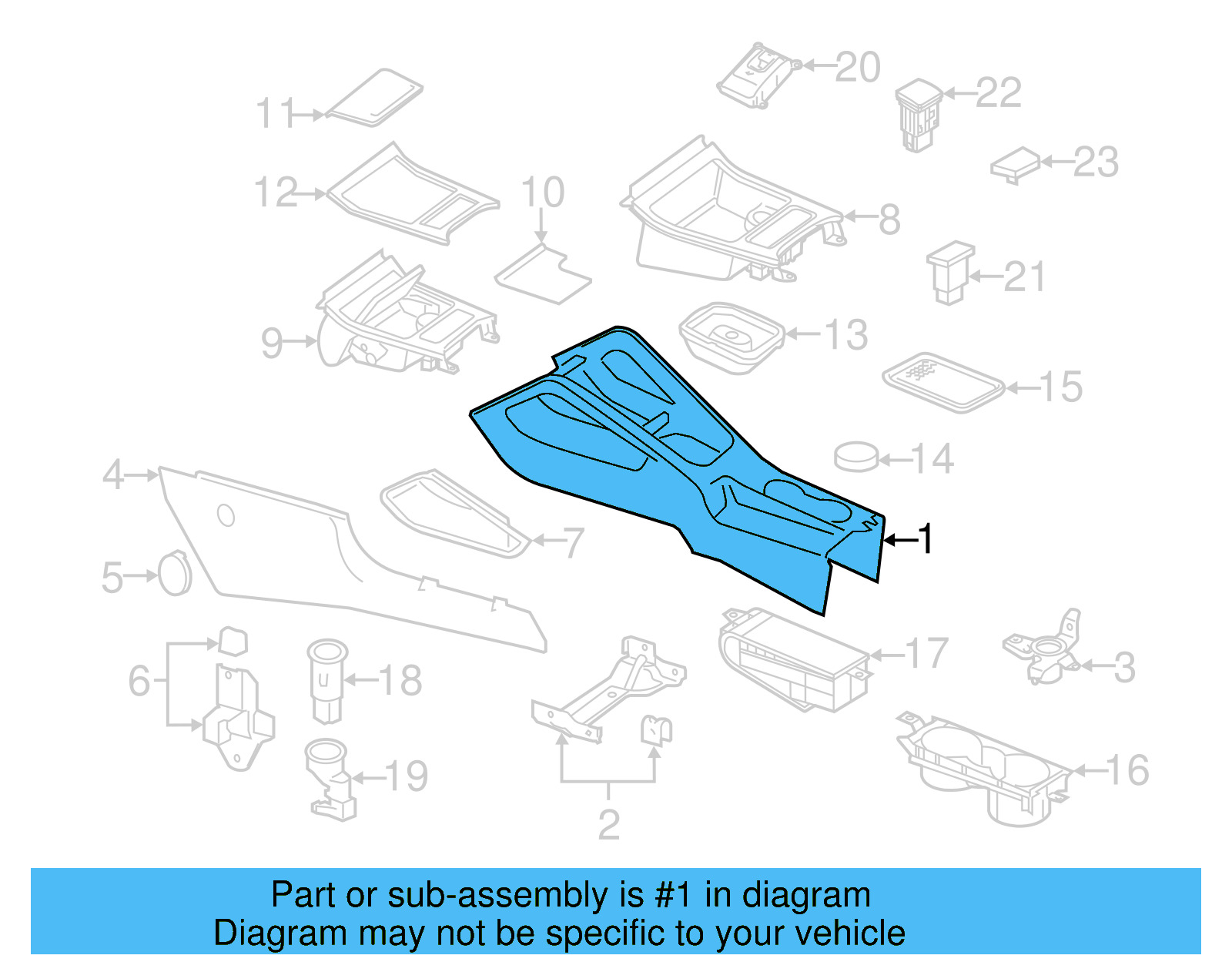Front Console 1K0-863-243-C-82V - View 4