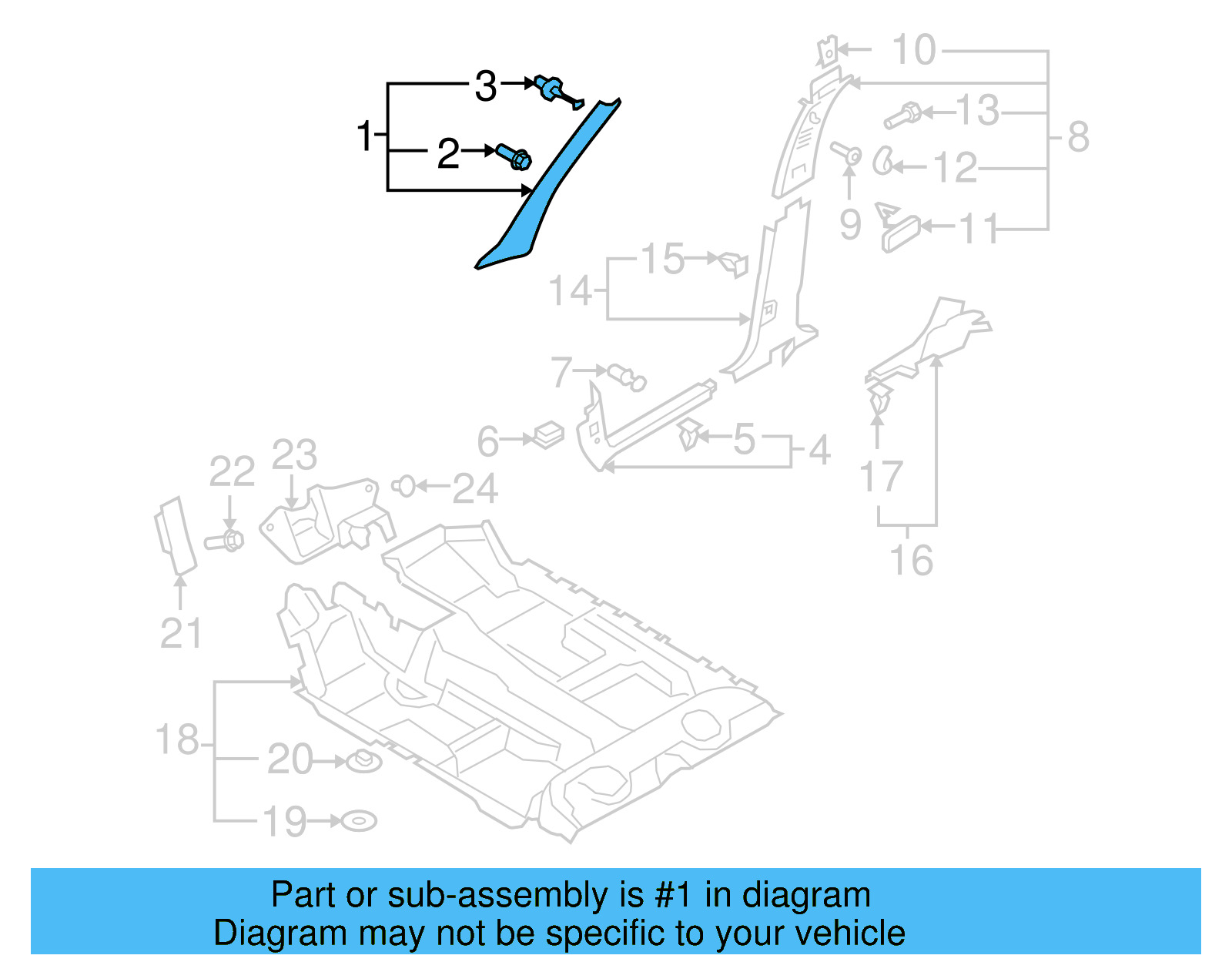 Windshield Pillar Trim 5N0-867-233-C-95T - View 4