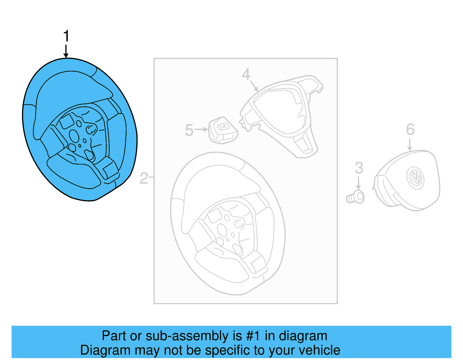 Steering Wheel 5G0-419-091-BB-ENF - View 7