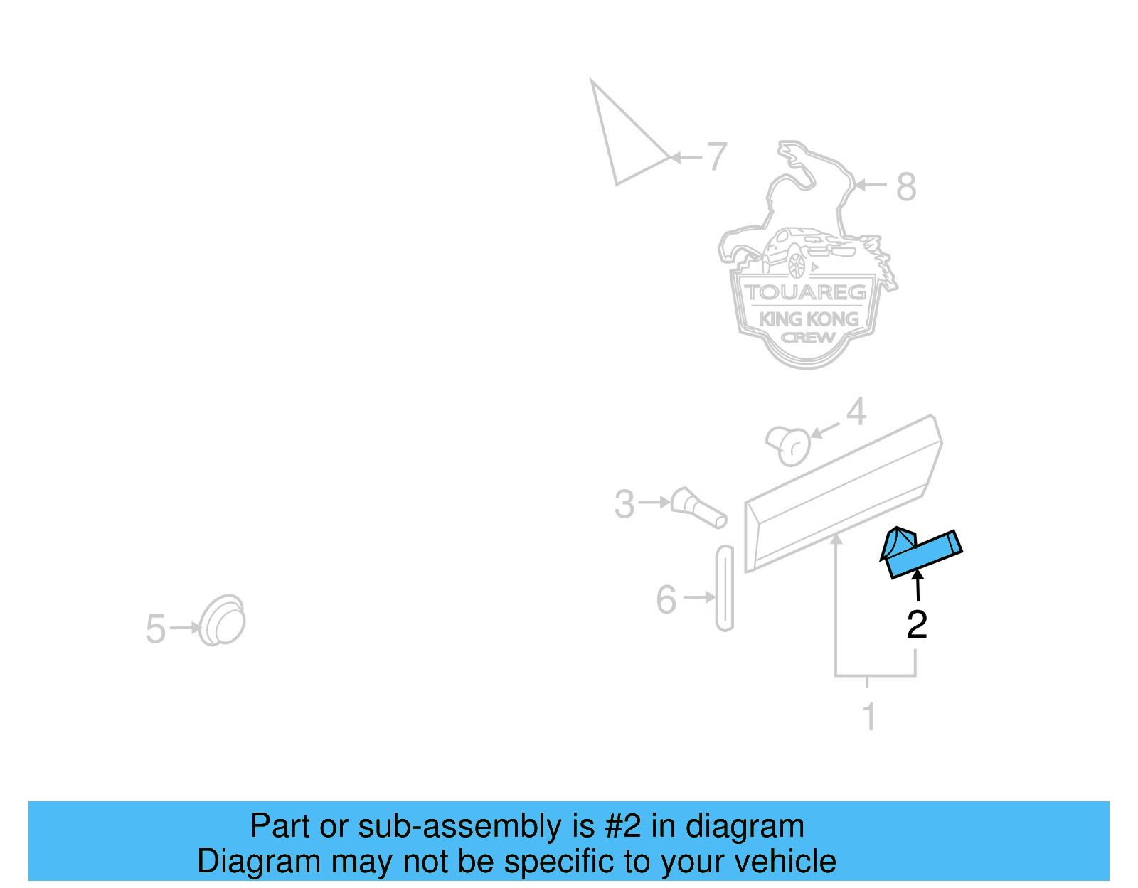 Lower Molding Clip 7L0-839-069 - View 8