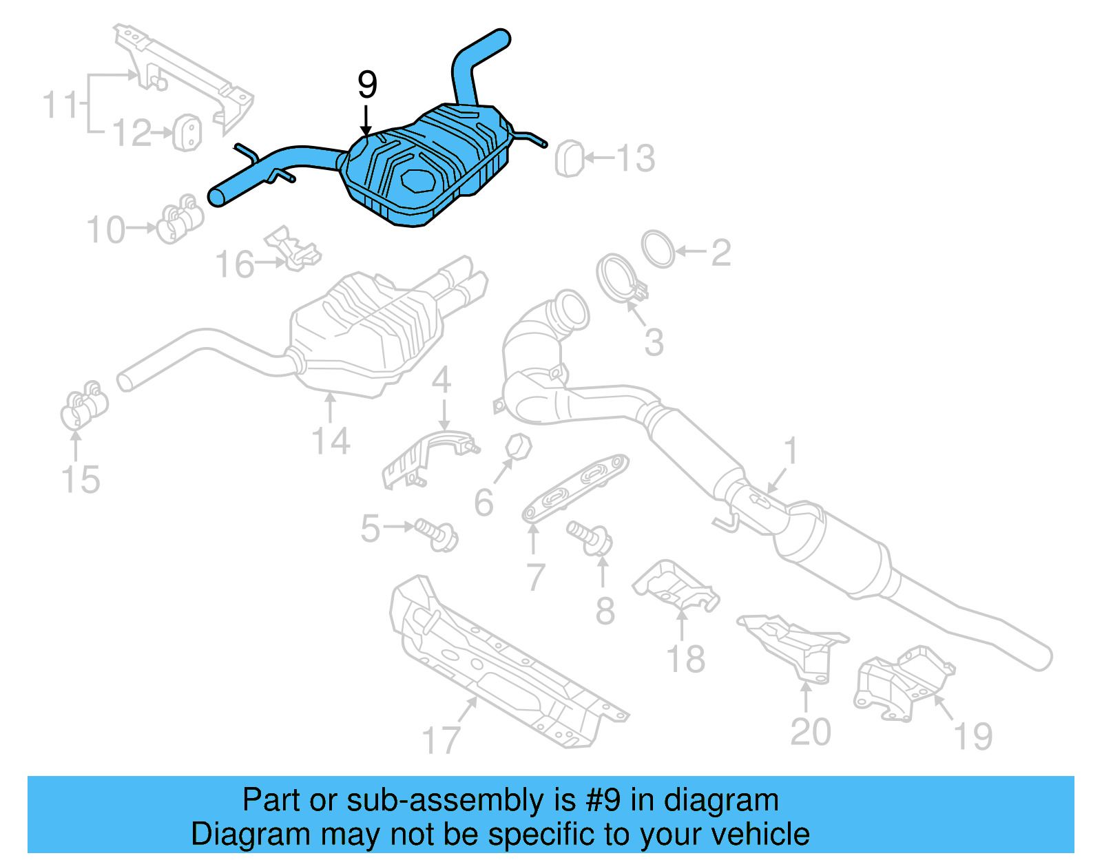 Rear Muffler 5C6-253-609-AE - View 2