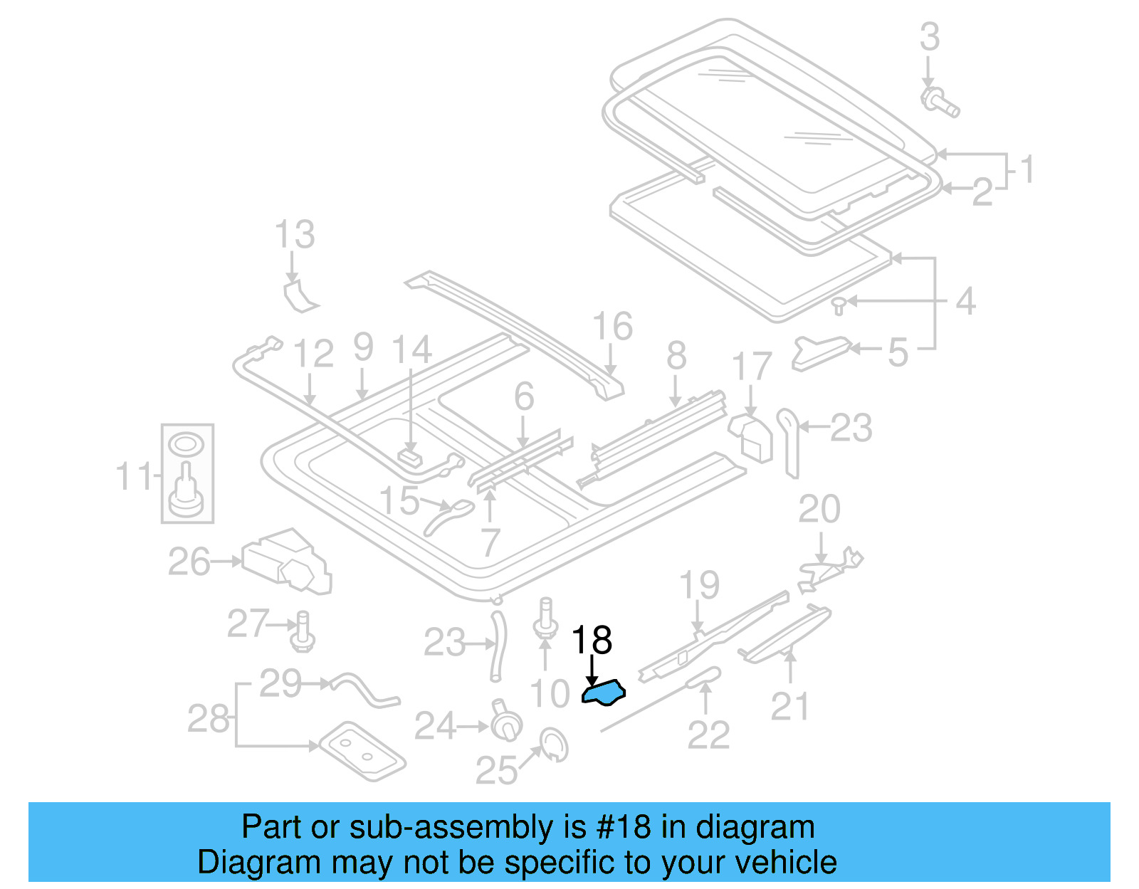 Sunroof Guide Jaw Bracket 8D5-877-483 - View 19