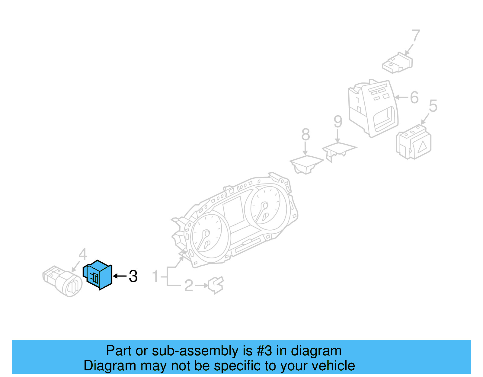 Instrument Light Rheostat 5G0-941-334-WHS