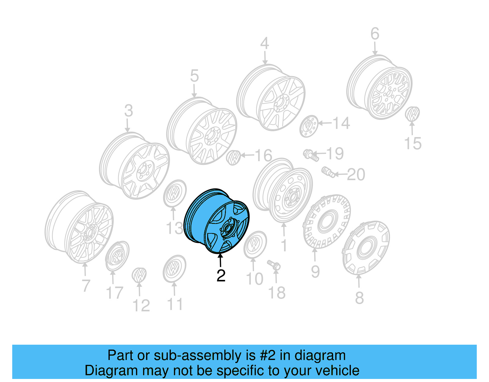 Wheel, Alloy 1J0-601-025-BS-8Z8 - View 16