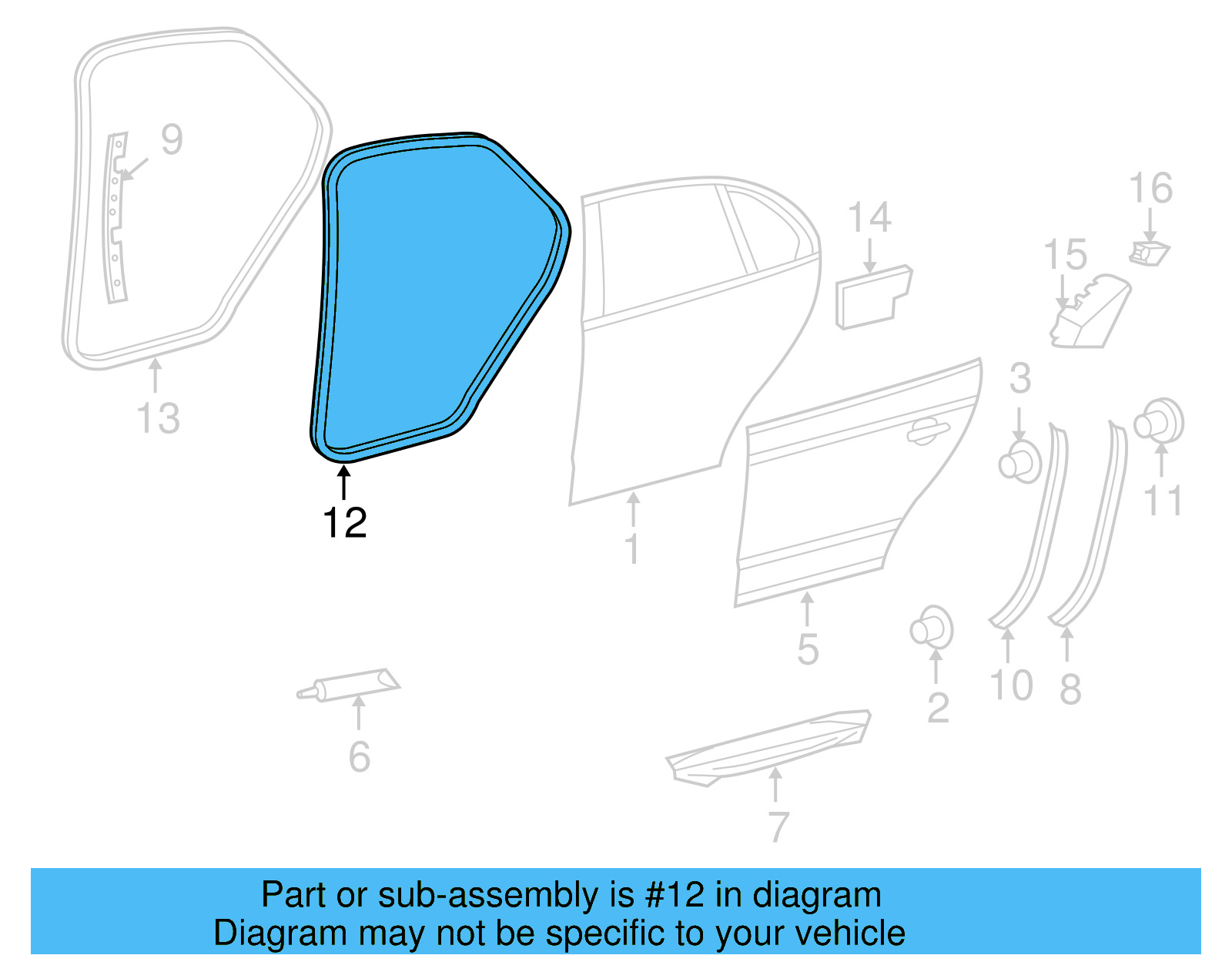 Door Weather 1K5-839-702-B-5AP - View 10