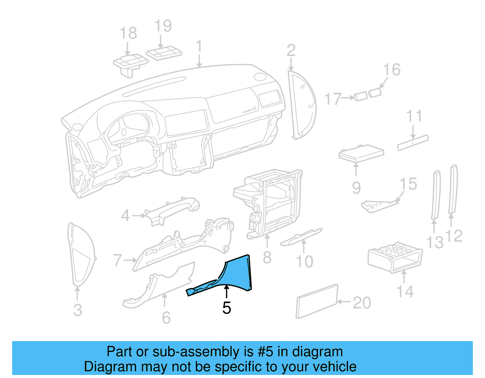 Lower Trim 1J1-858-366-A-2QL - View 3